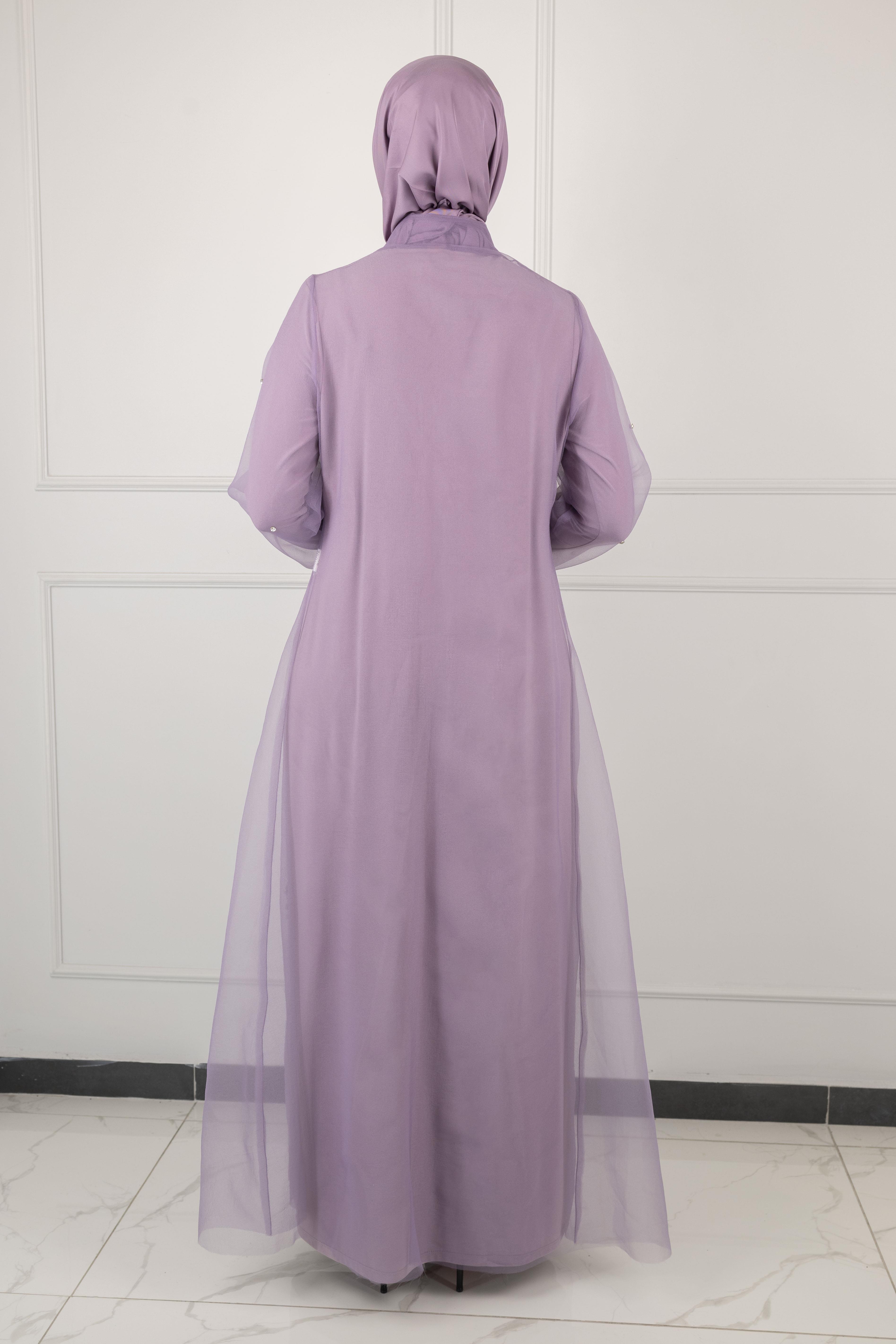 Orhan Store Abayalı Takım Lila OTW2415