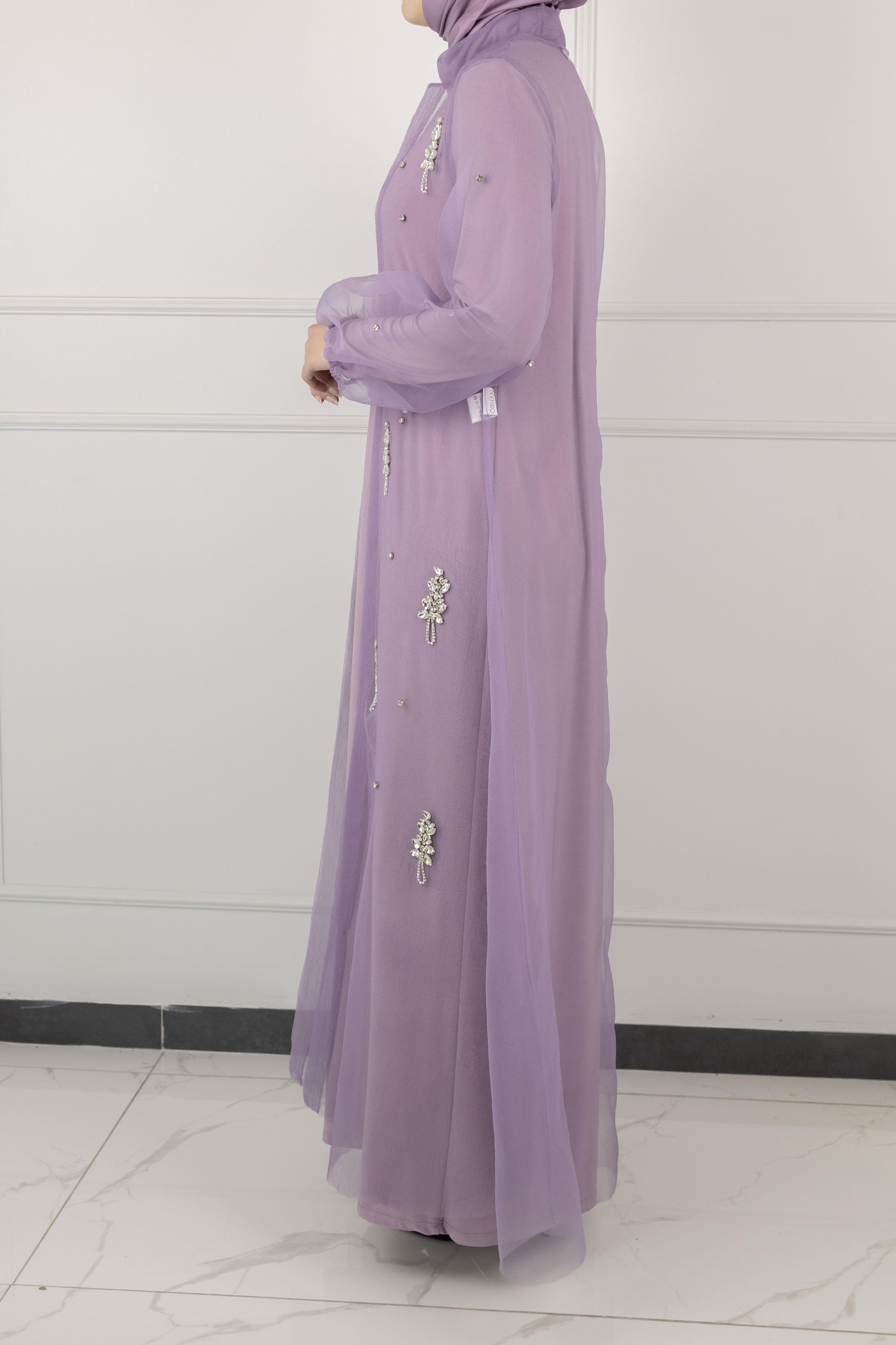 Orhan Store Abayalı Takım Lila OTW2415