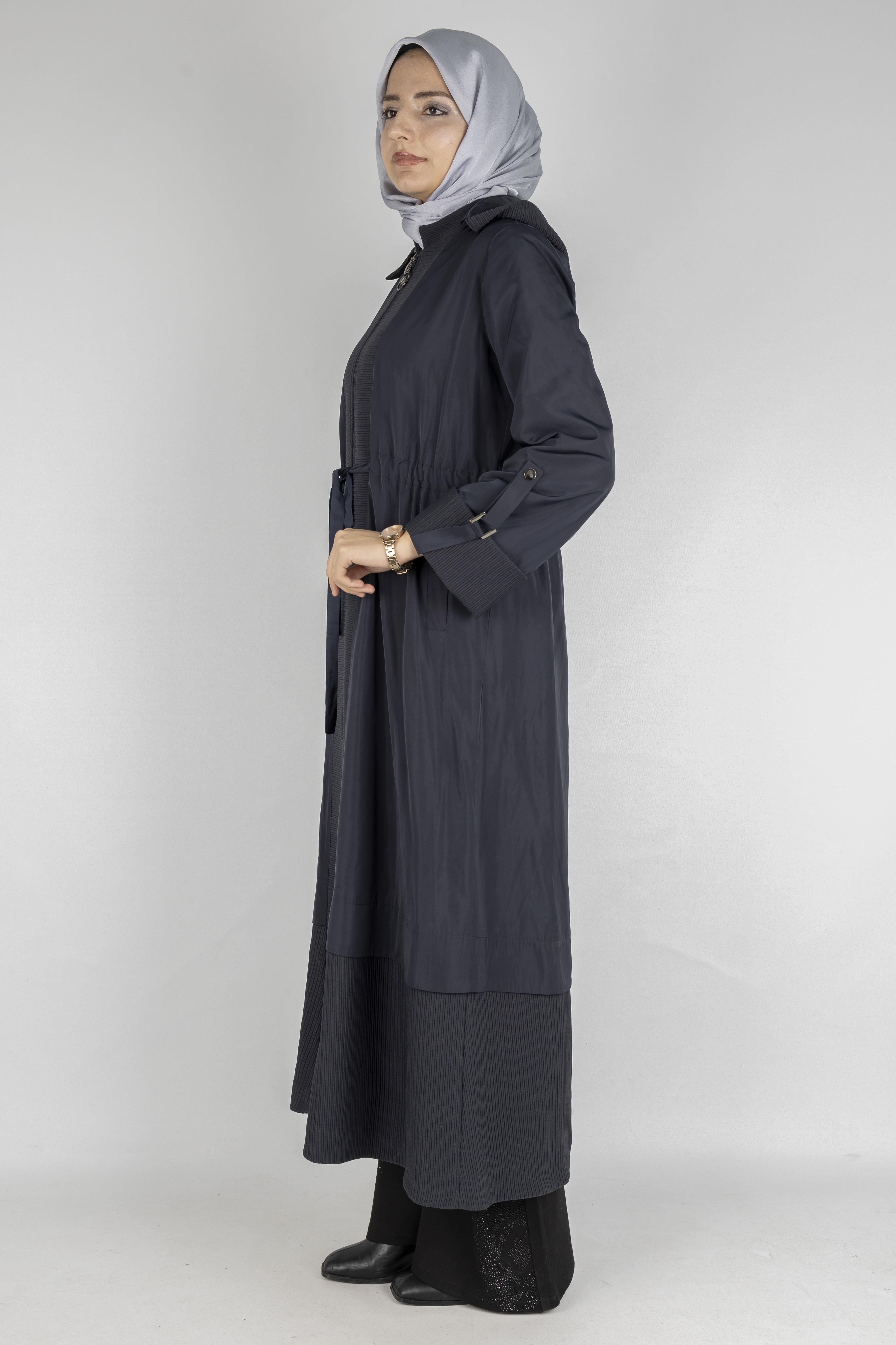 Orhan Store Astarlı Bağcıklı Uzun Kap Lacivert OTW1476