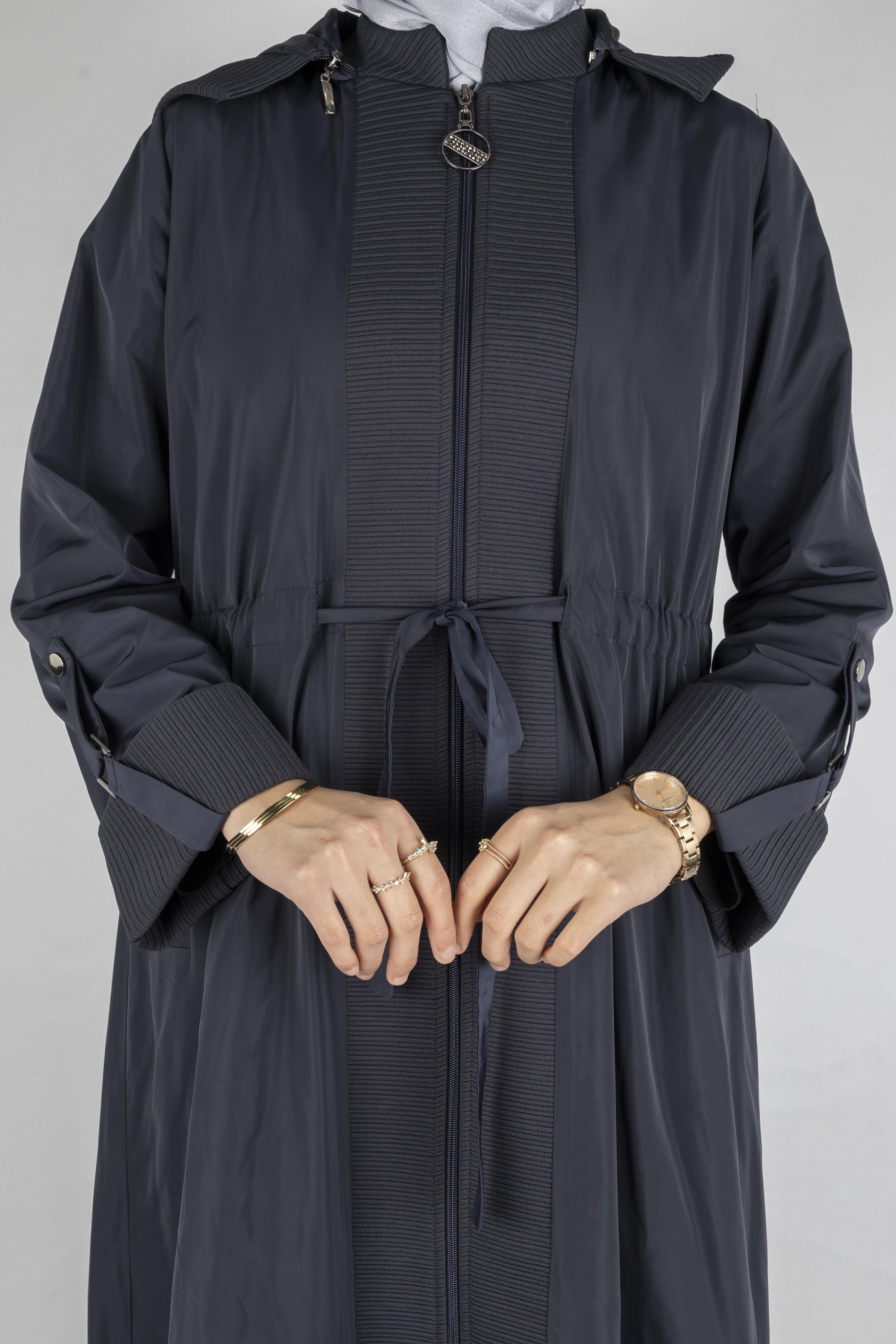 Orhan Store Astarlı Bağcıklı Uzun Kap Lacivert OTW1476