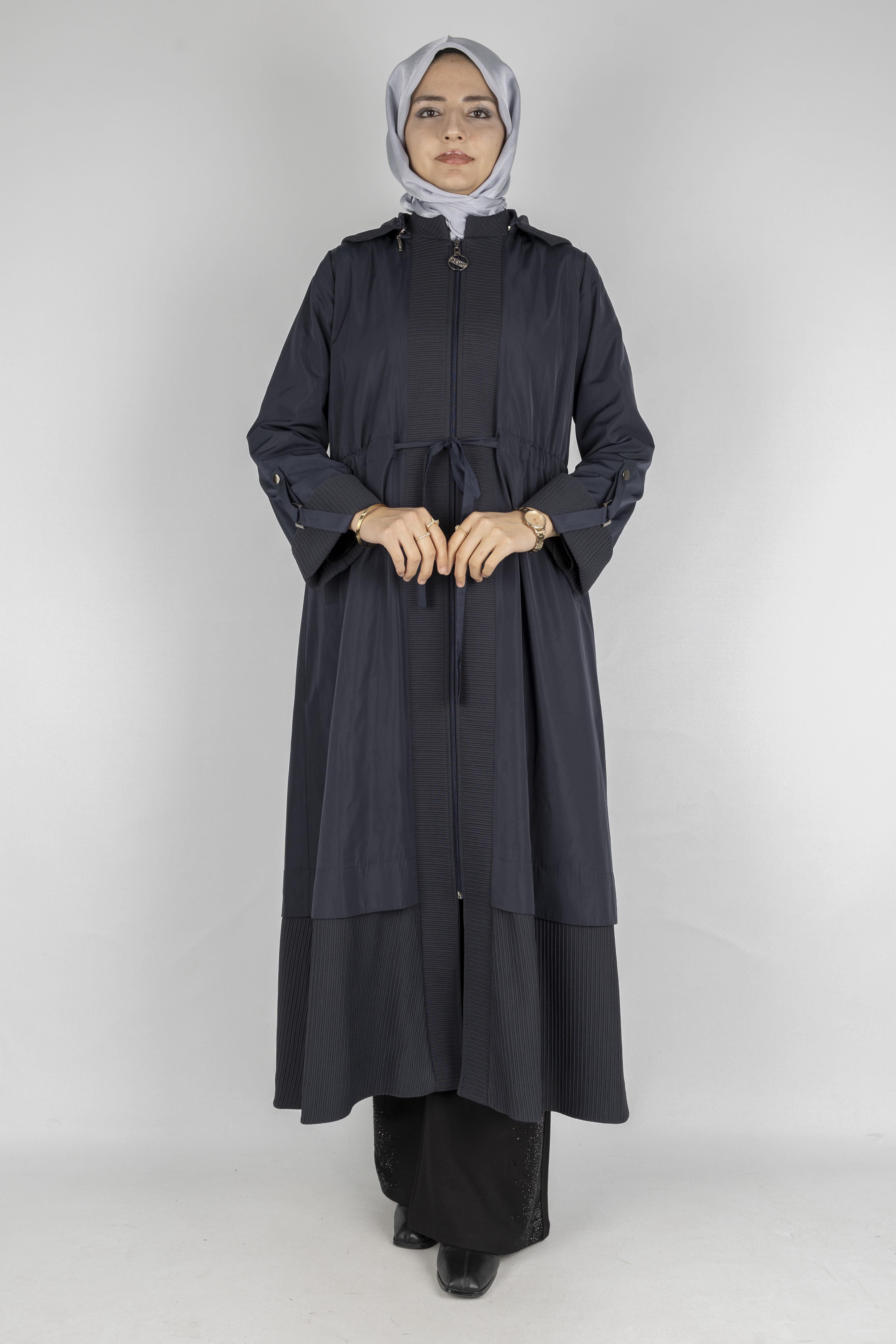 Orhan Store Astarlı Bağcıklı Uzun Kap Lacivert OTW1476