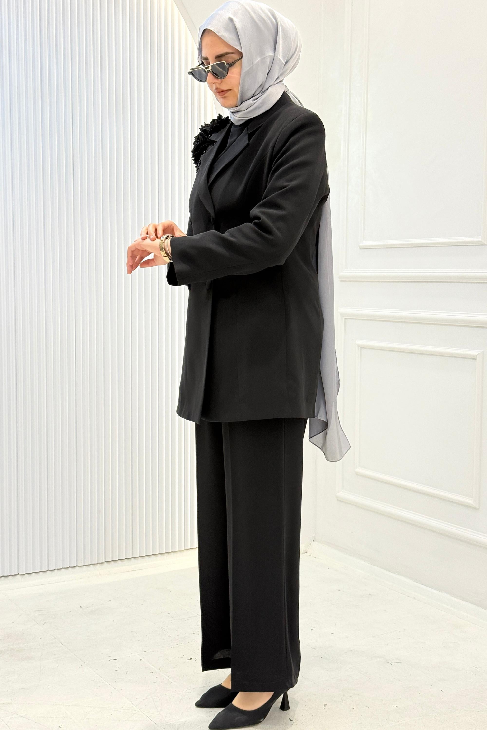 Orhan Store Blazer Ceketli Pantolon Takım Siyah OTW2836