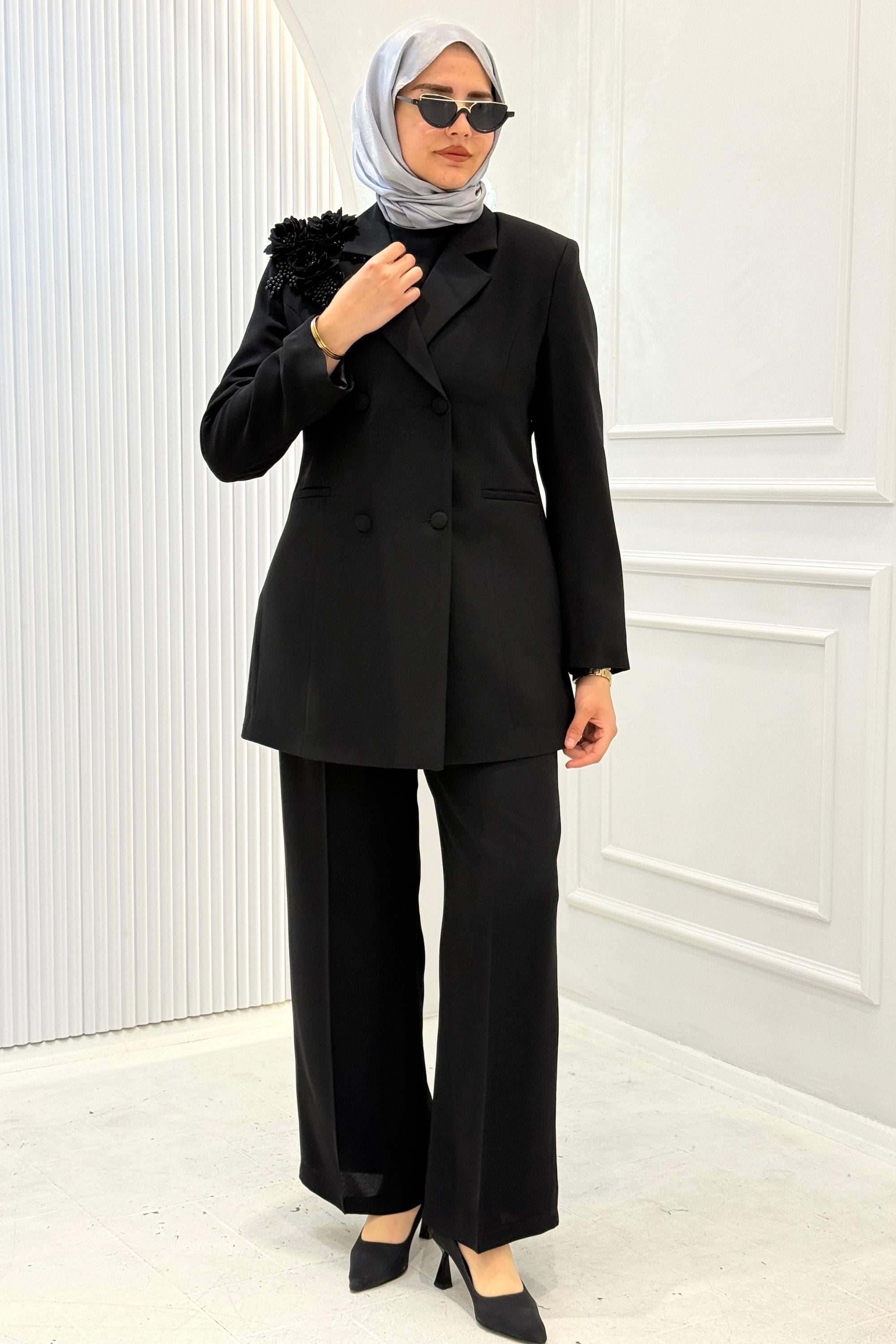 Orhan Store Blazer Ceketli Pantolon Takım Siyah OTW2836