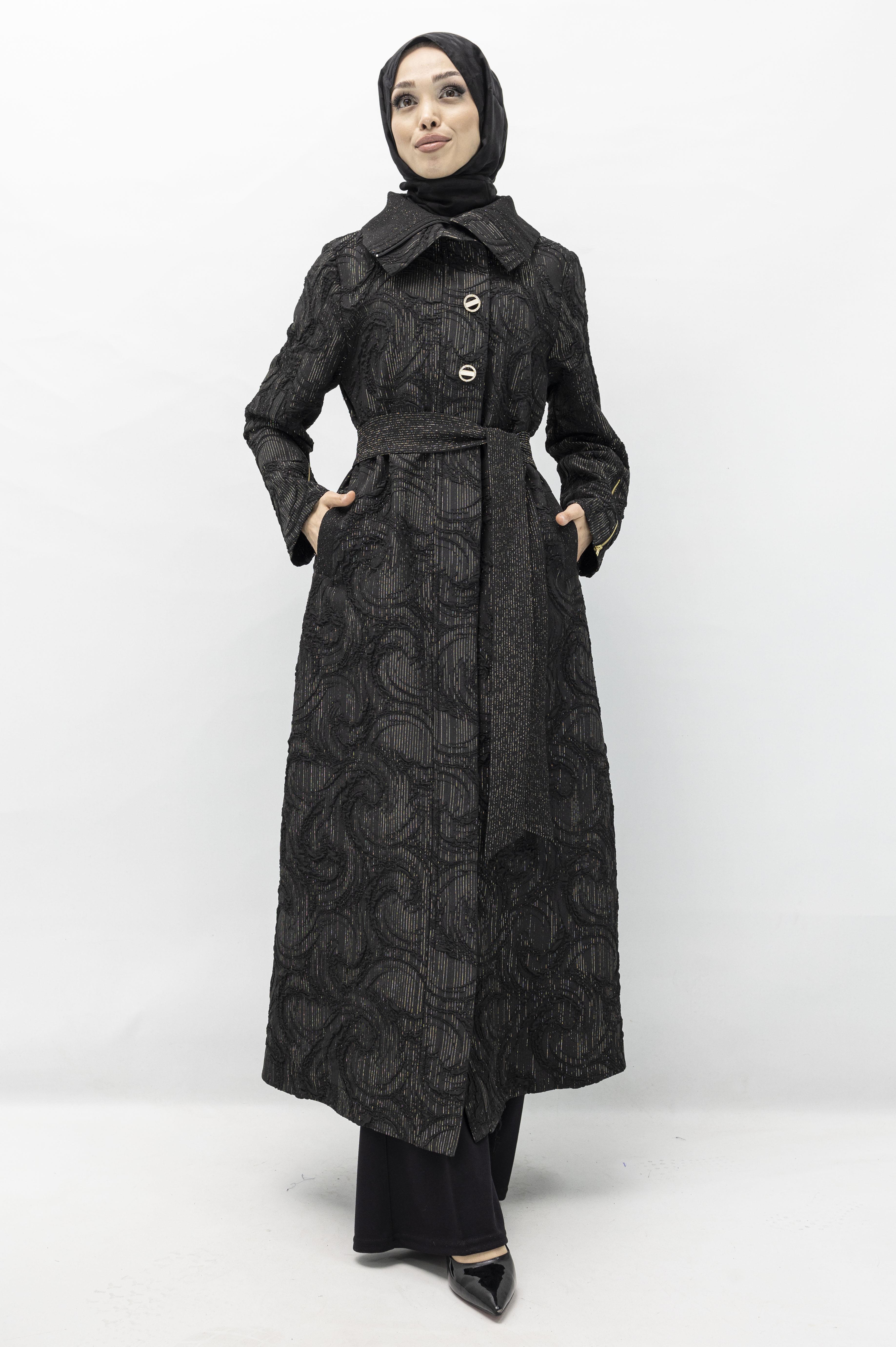 Orhan Store Büyük Beden Jakar Kap Siyah OTW1531