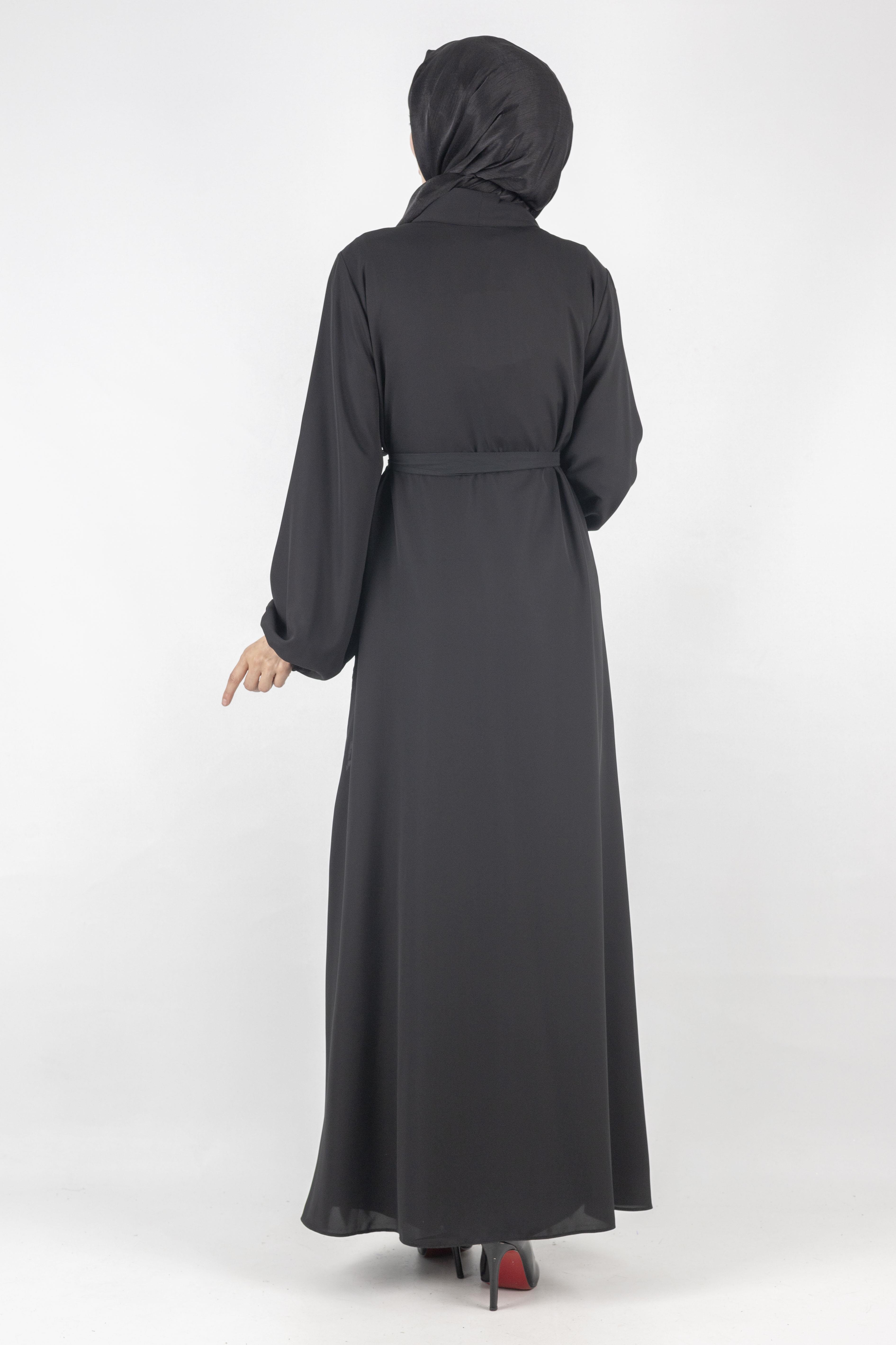 Orhan Store Dantel Abayalı Takım Siyah OTW2558