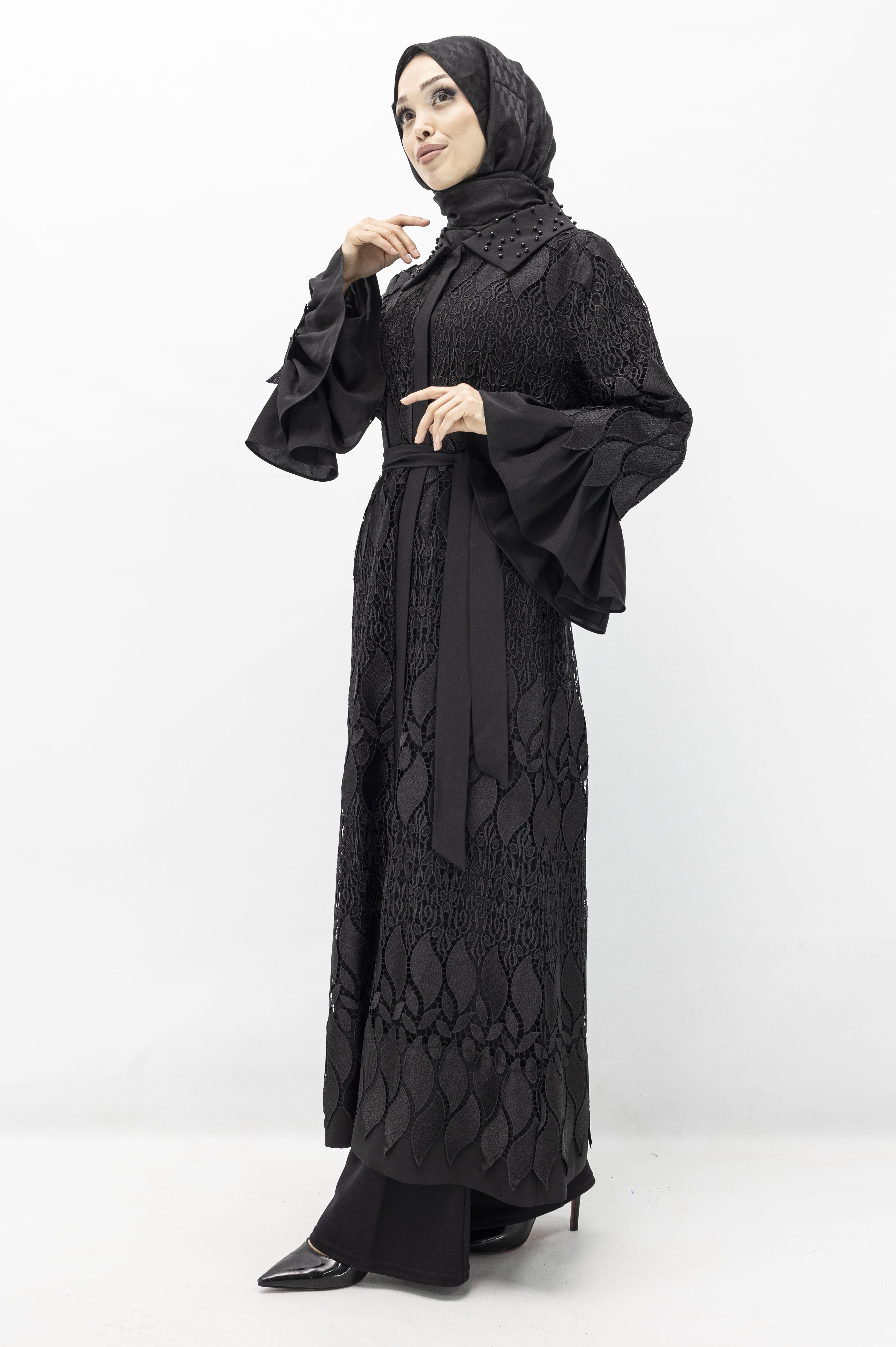 Orhan Store Dantel Şık Kap Siyah OTW1210