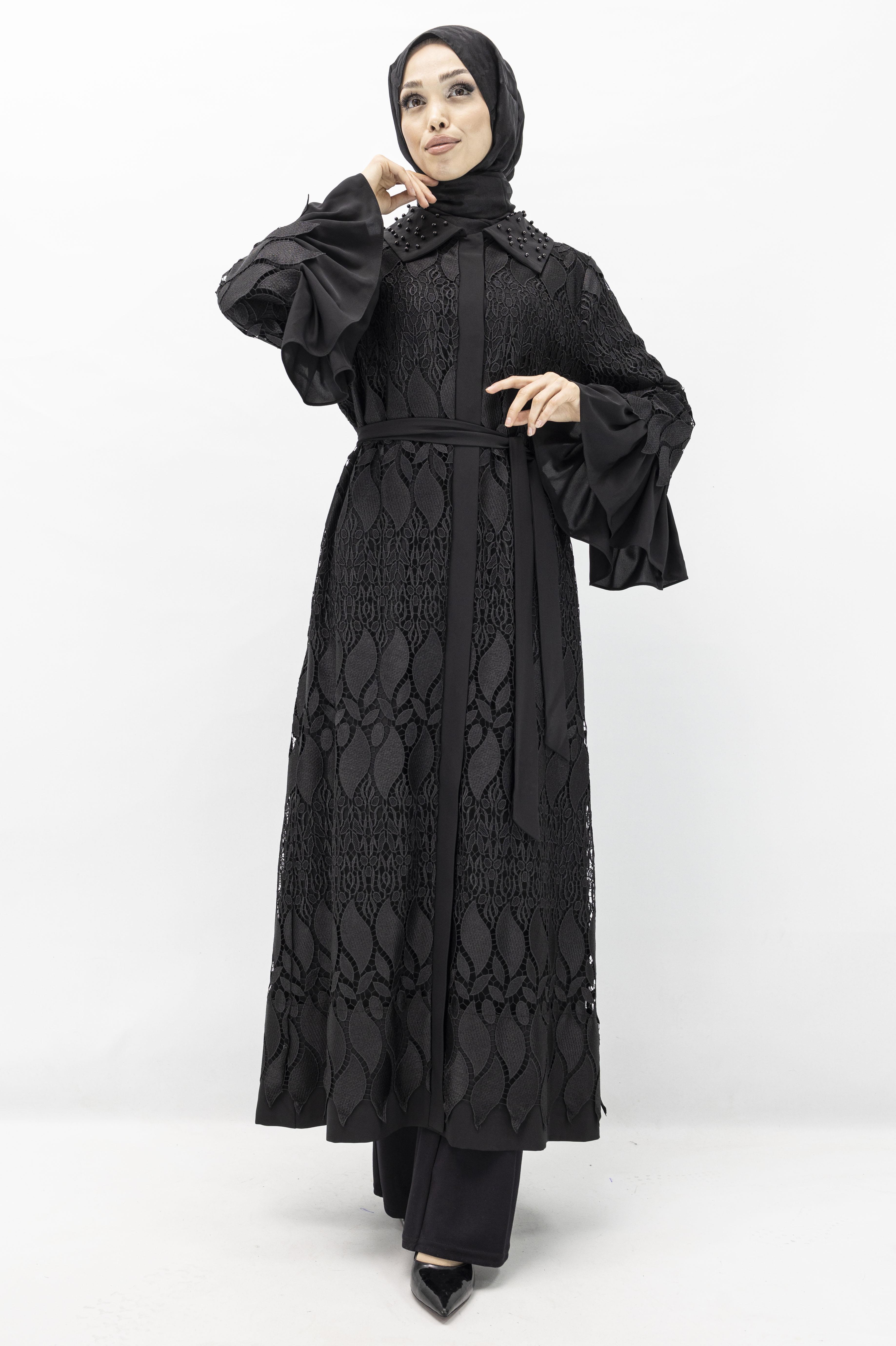 Orhan Store Dantel Şık Kap Siyah OTW1210