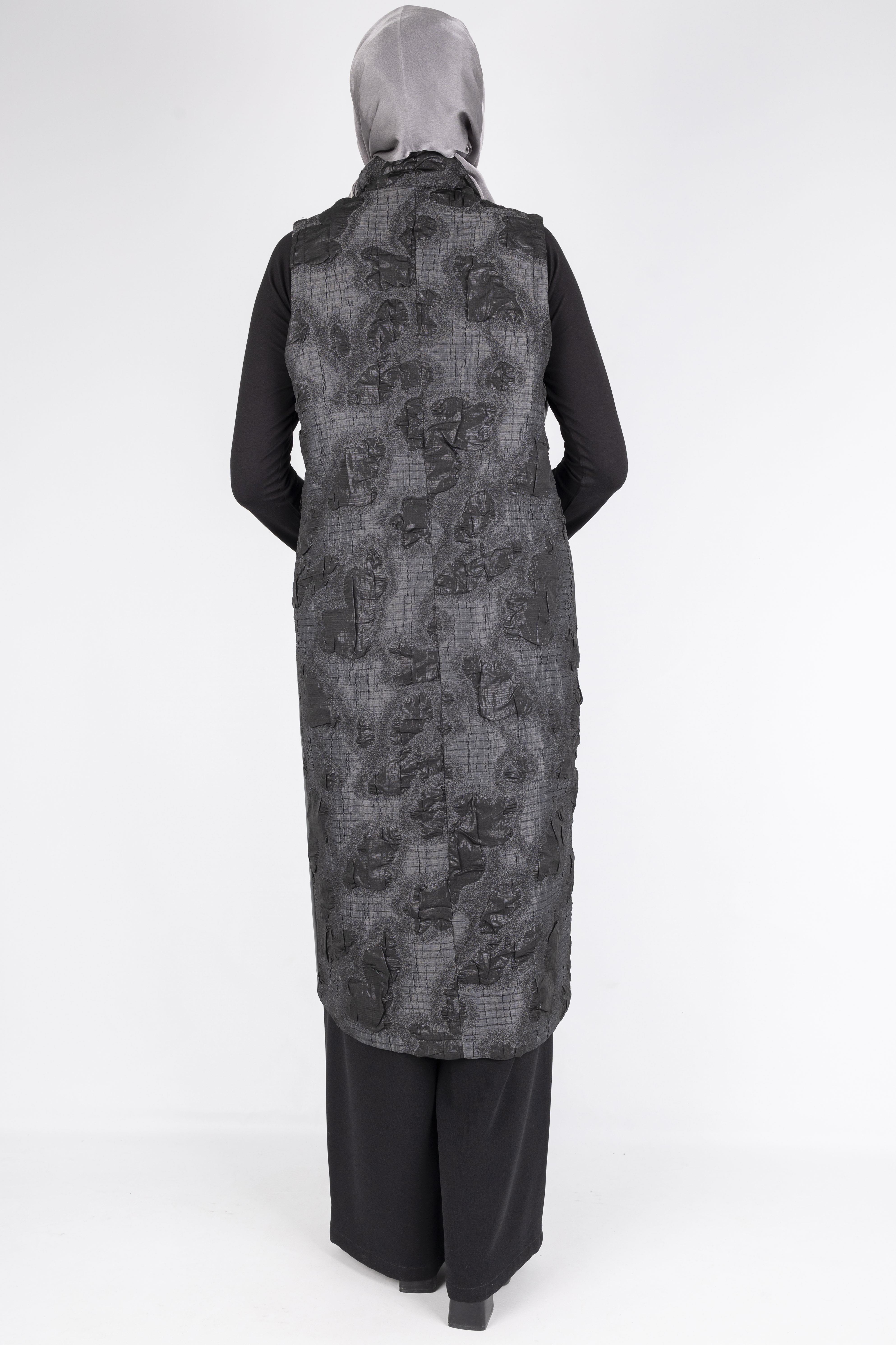 Orhan Store Deri Yelek Gri-Siyah OTW1118