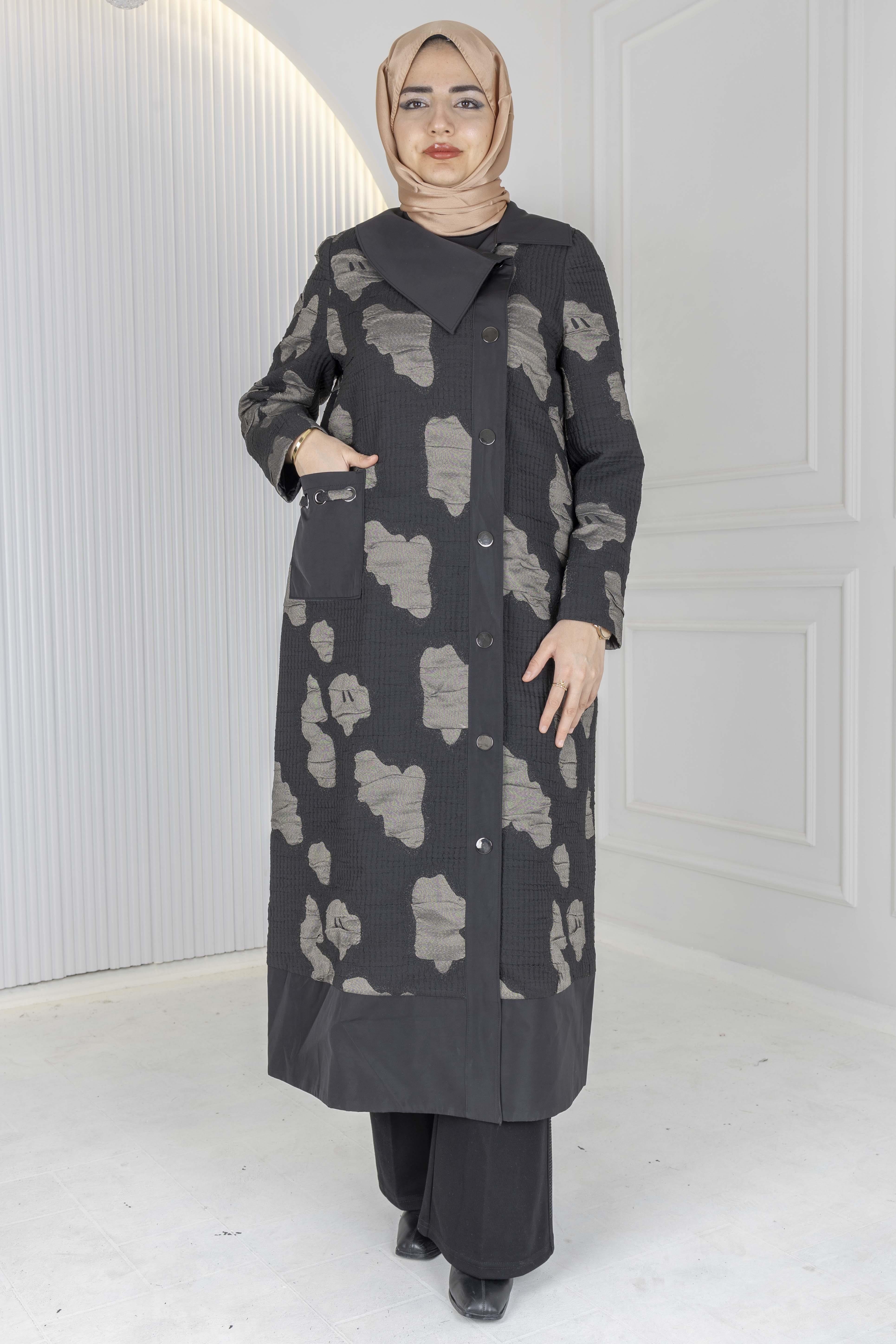 Orhan Store Desenli Kap Siyah-Vizon OTW1606
