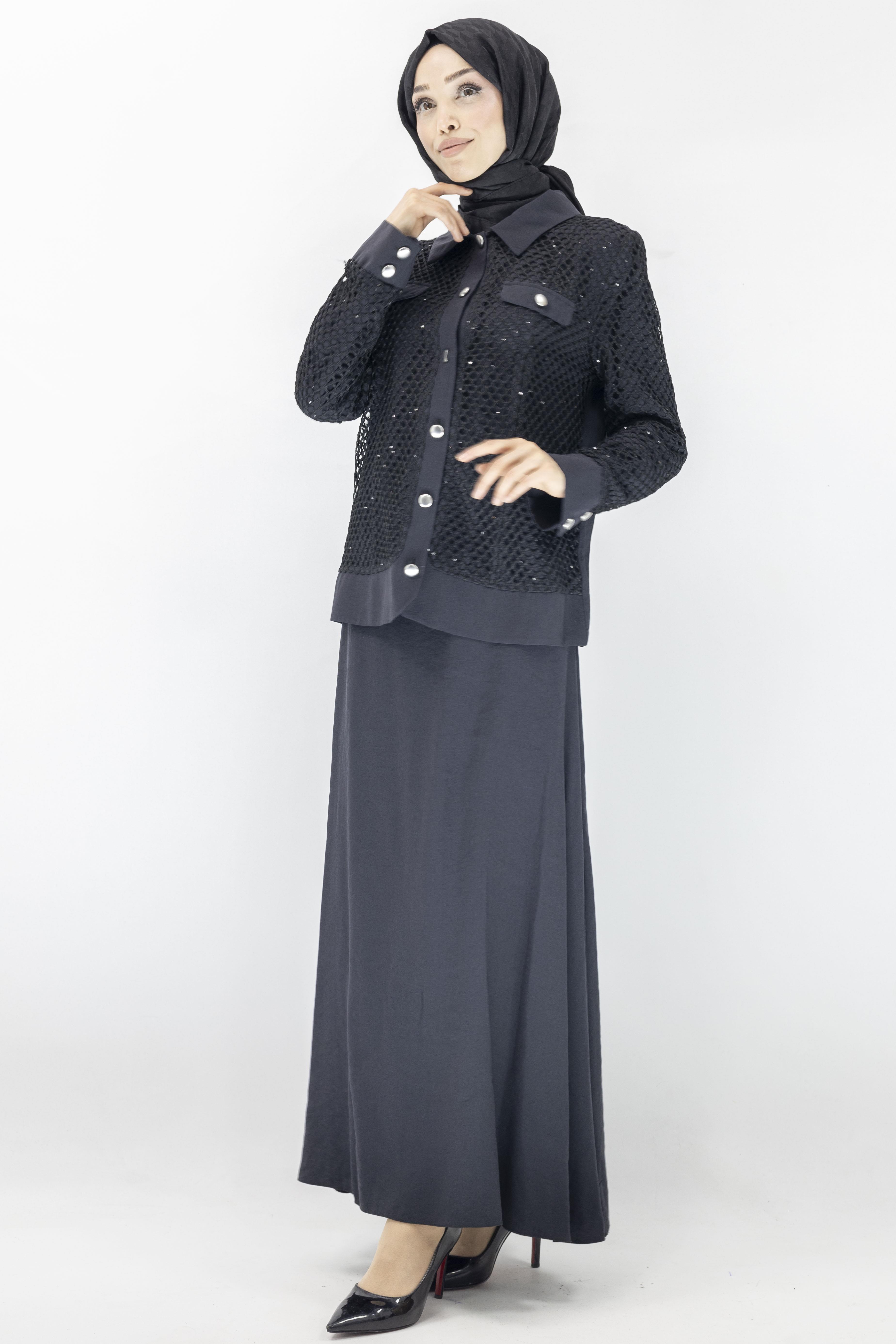 Orhan Store Etekli Takım Siyah OTW2493