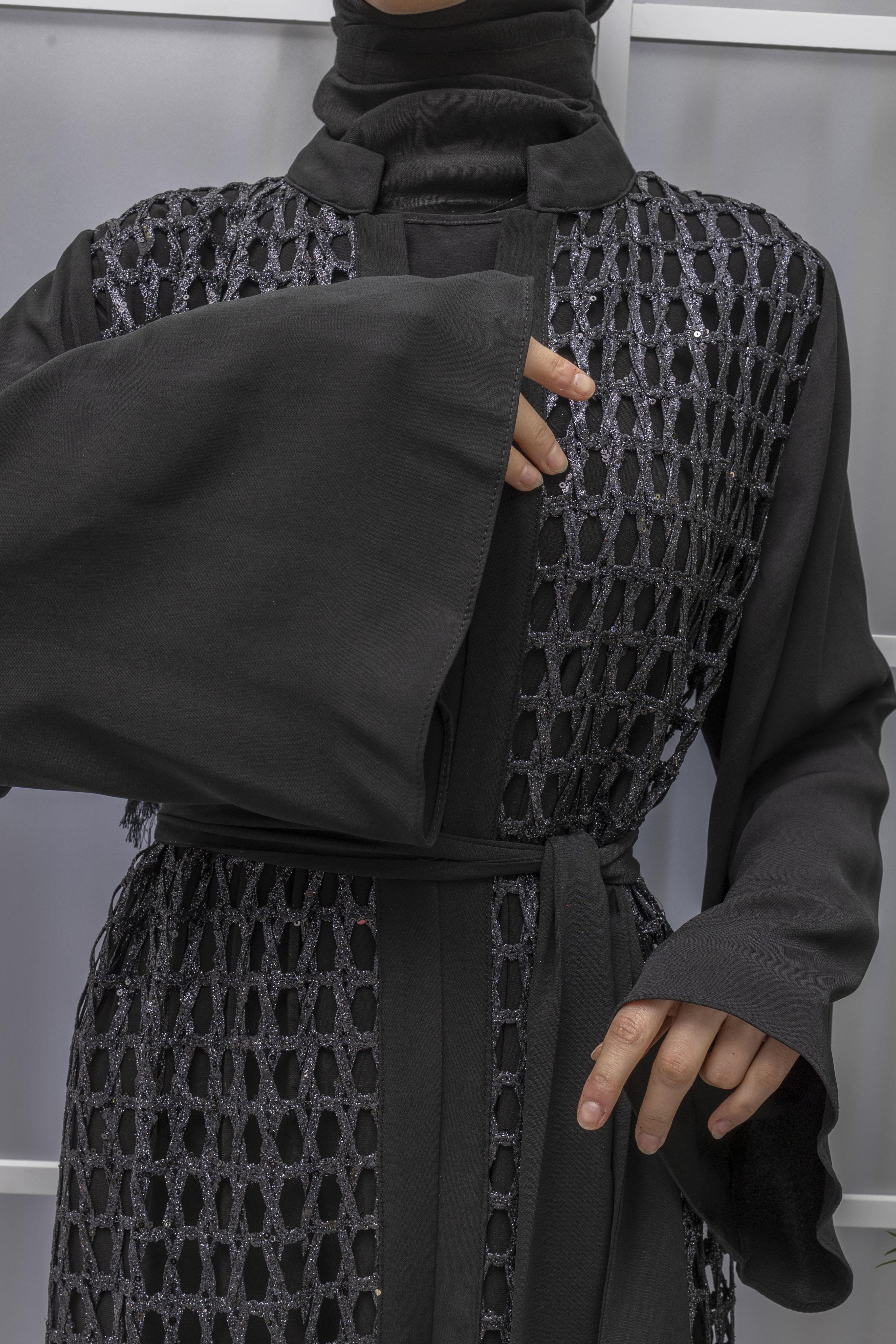 ORHAN STORE FİLELİ ABAYA TAKIM Siyah OTW2387