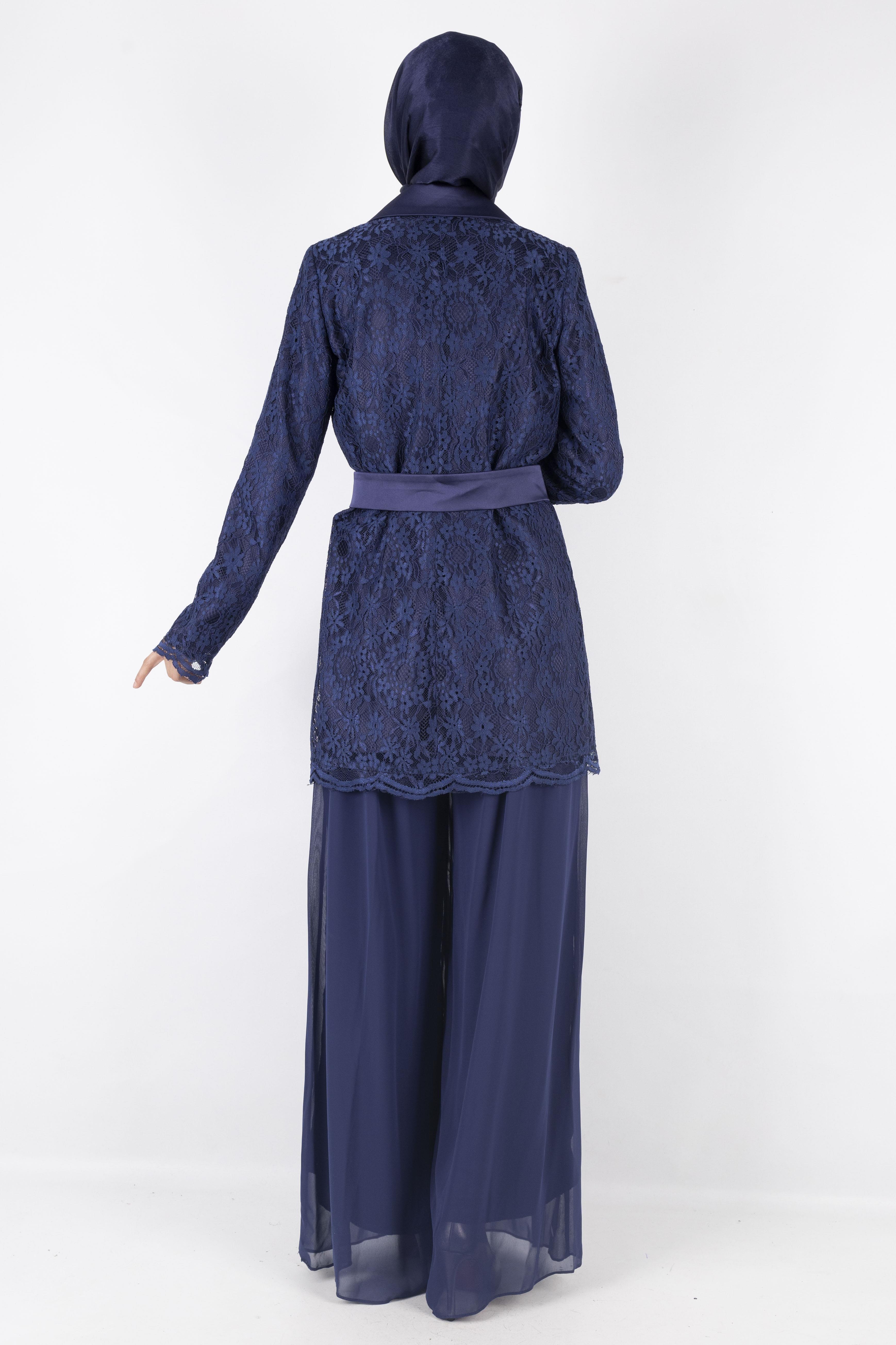 Orhan Store Güpürlü Blazer Ceket Lacivert OTW1099