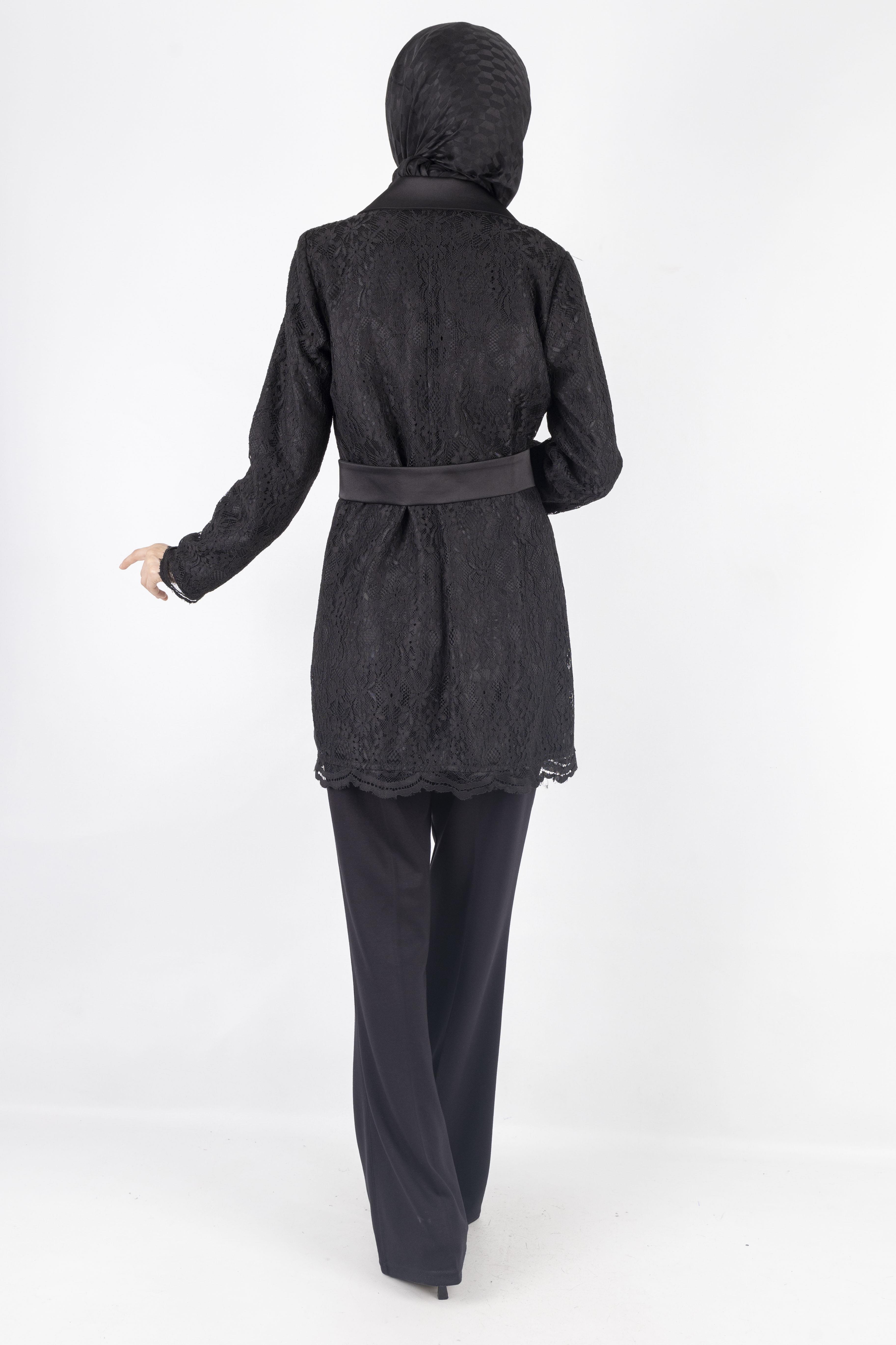 Orhan Store Güpürlü Blazer Ceket Siyah OTW1099