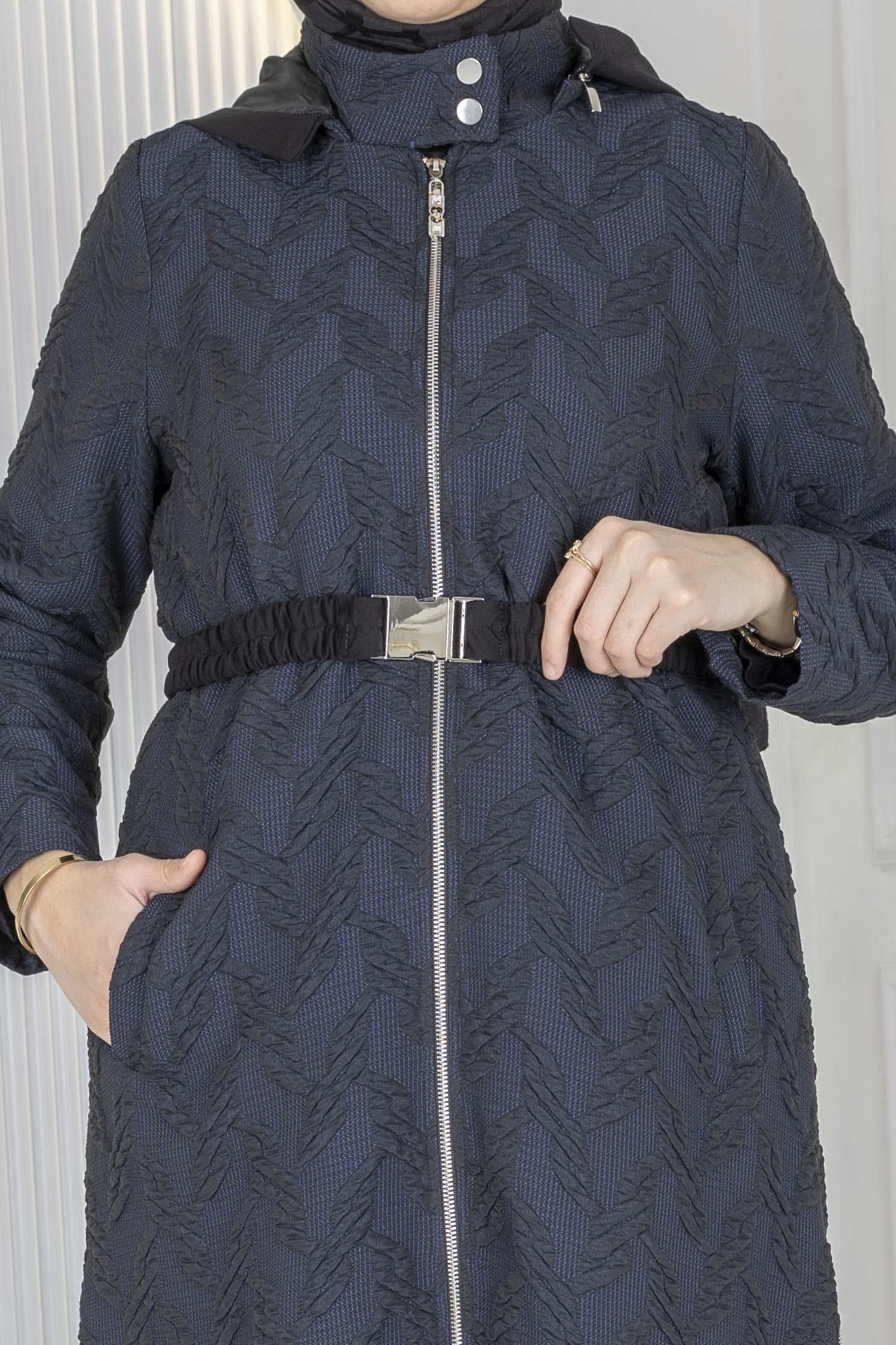 Orhan Store Jakar Dokulu Uzun Kap Lacivert OTW1621