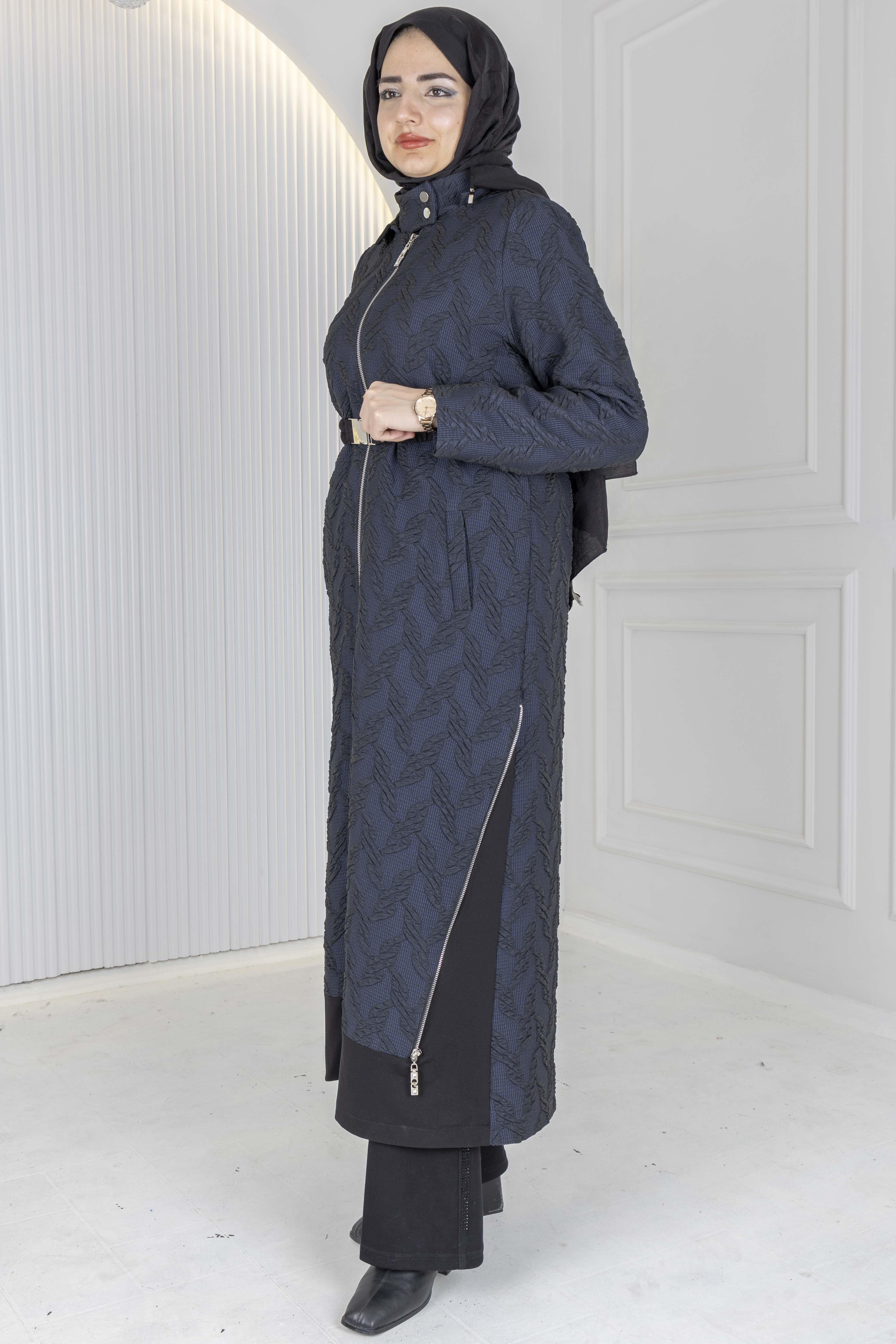 Orhan Store Jakar Dokulu Uzun Kap Lacivert OTW1621