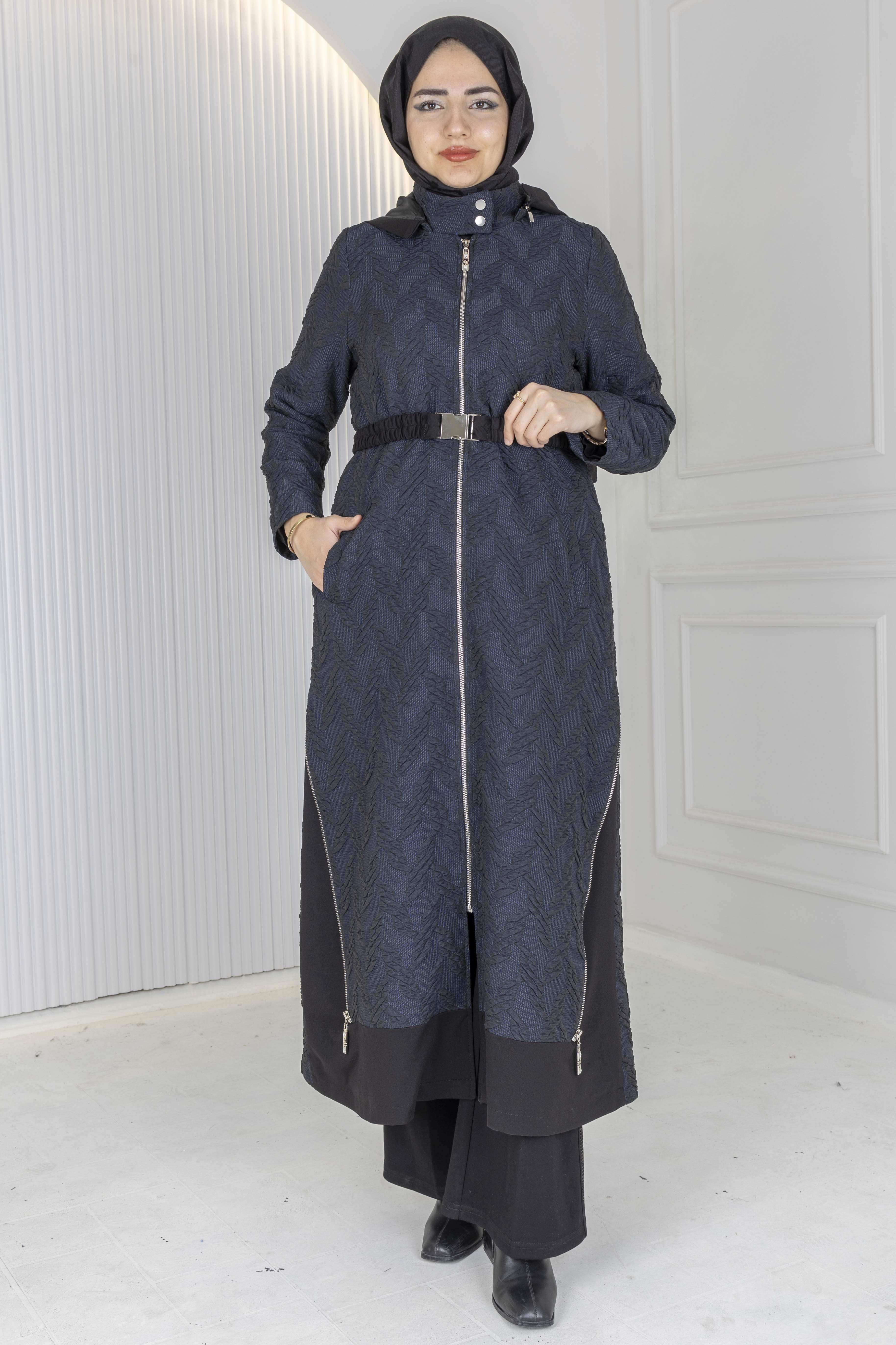 Orhan Store Jakar Dokulu Uzun Kap Lacivert OTW1621