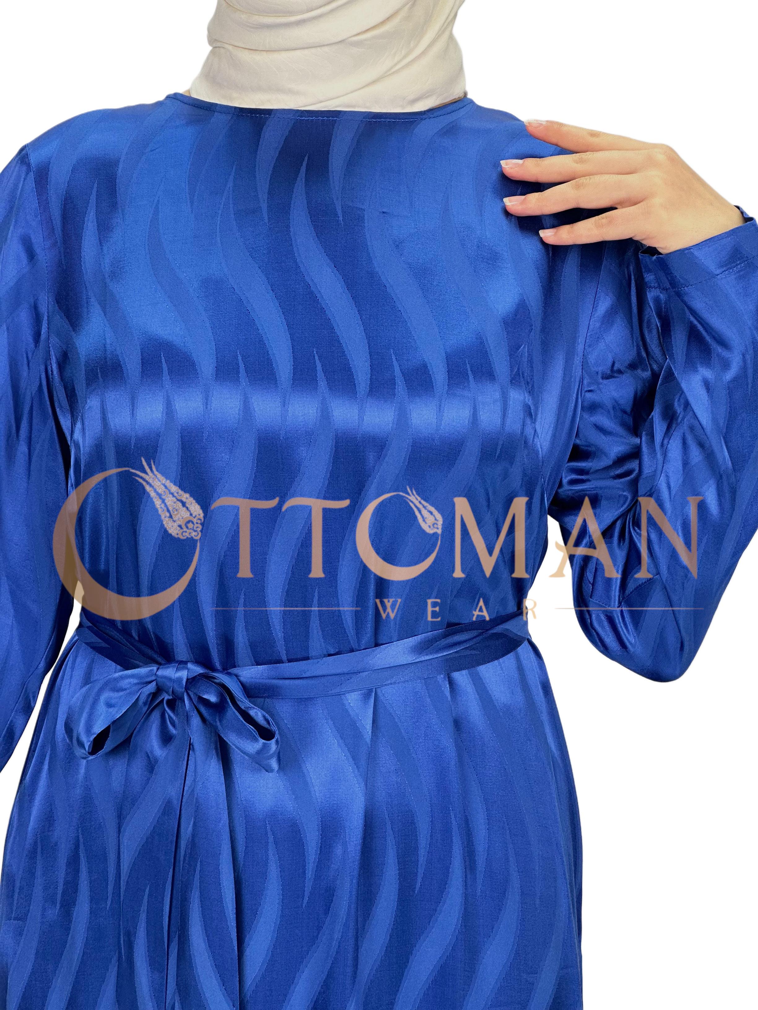 Orhan Store Jakarlı Elbise Saks OTW1599