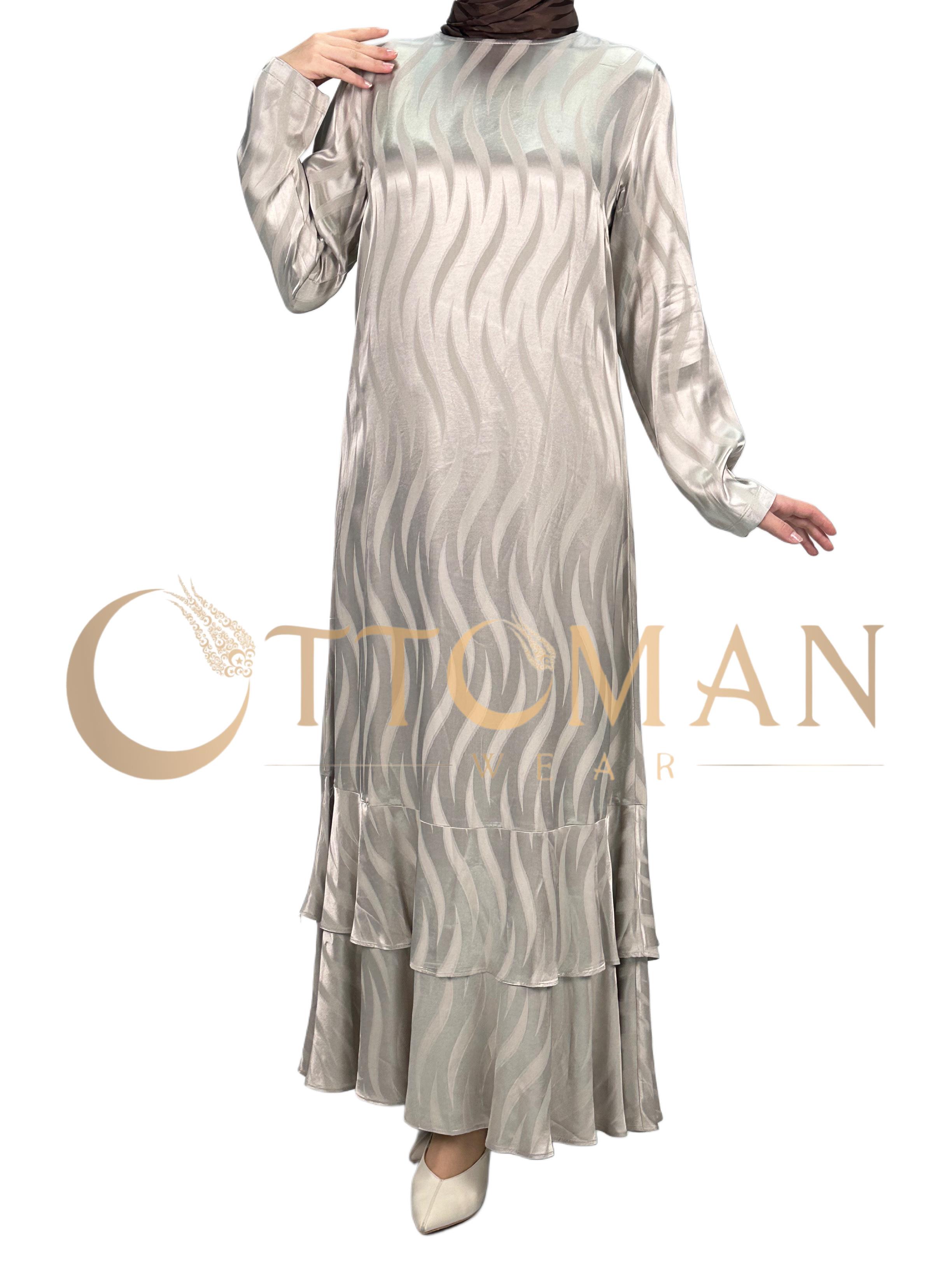 Orhan Store Jakarlı Elbise Vizon OTW1599