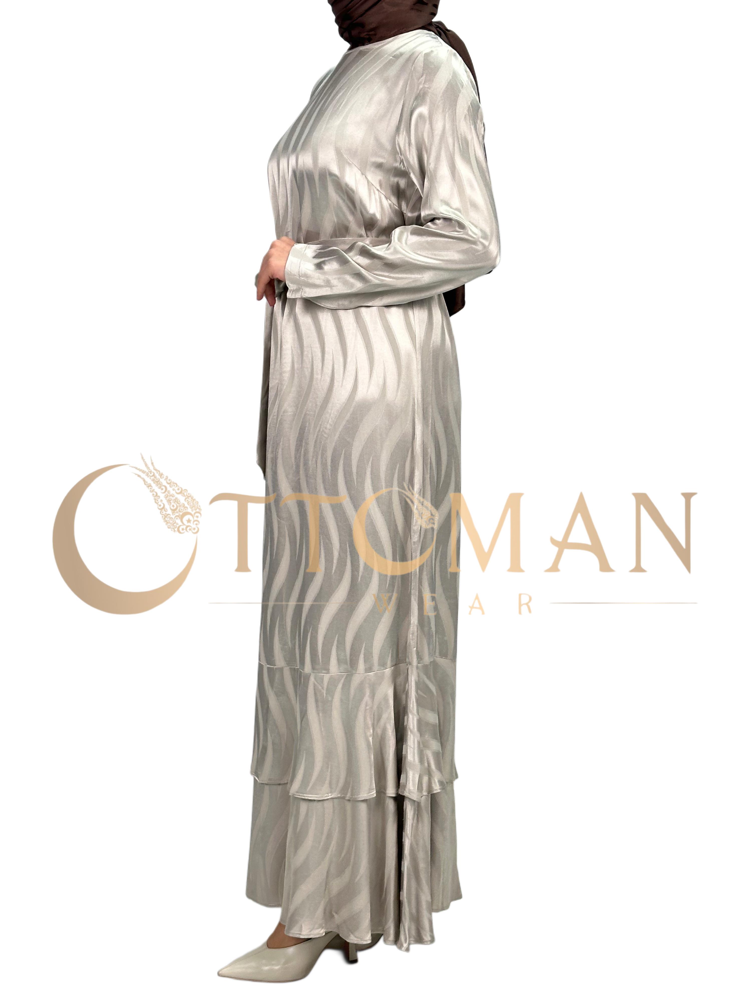 Orhan Store Jakarlı Elbise Vizon OTW1599