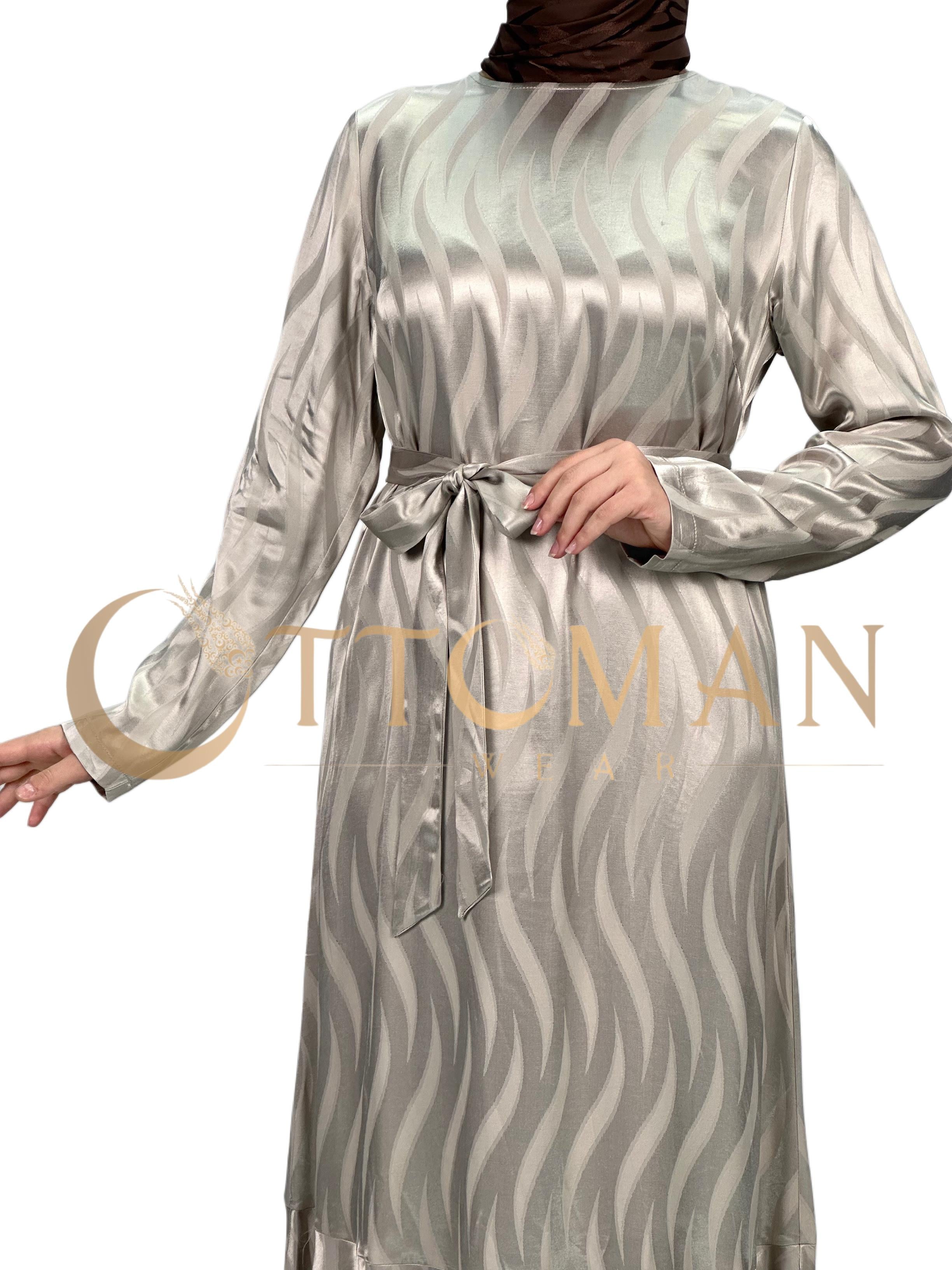 Orhan Store Jakarlı Elbise Vizon OTW1599