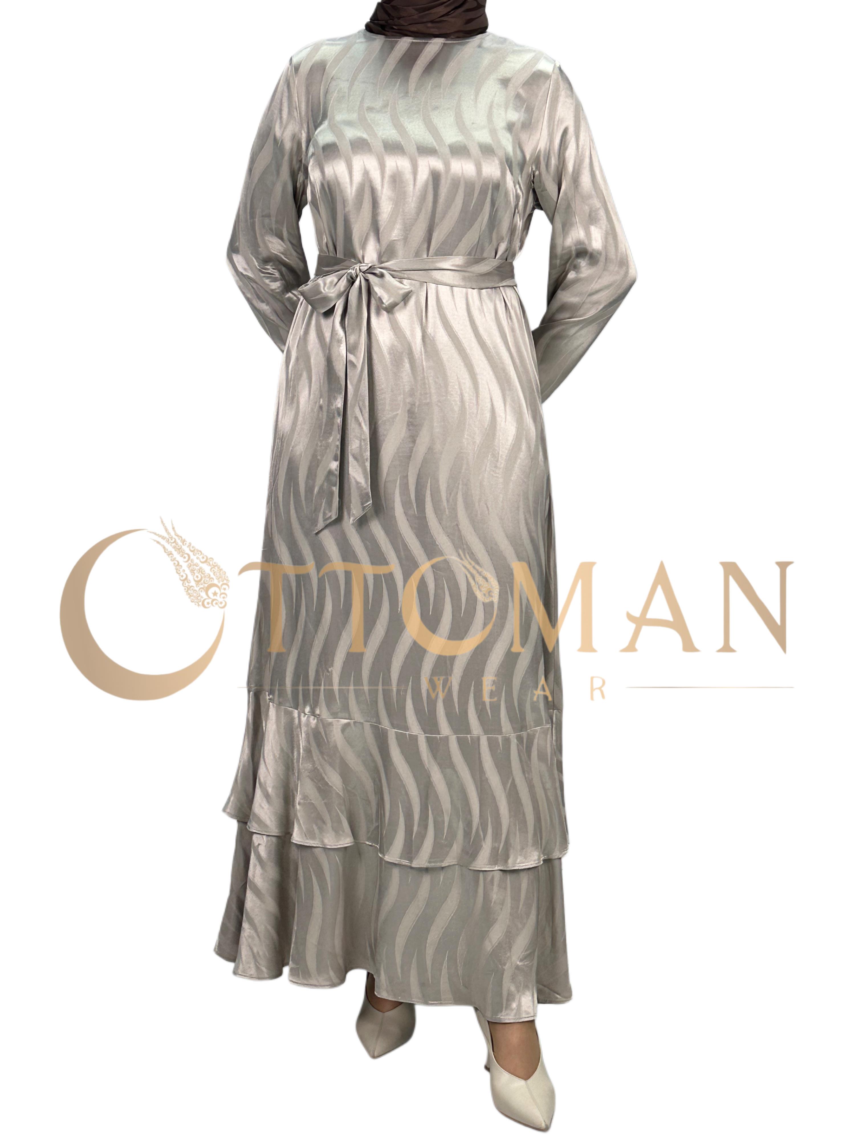 Orhan Store Jakarlı Elbise Vizon OTW1599