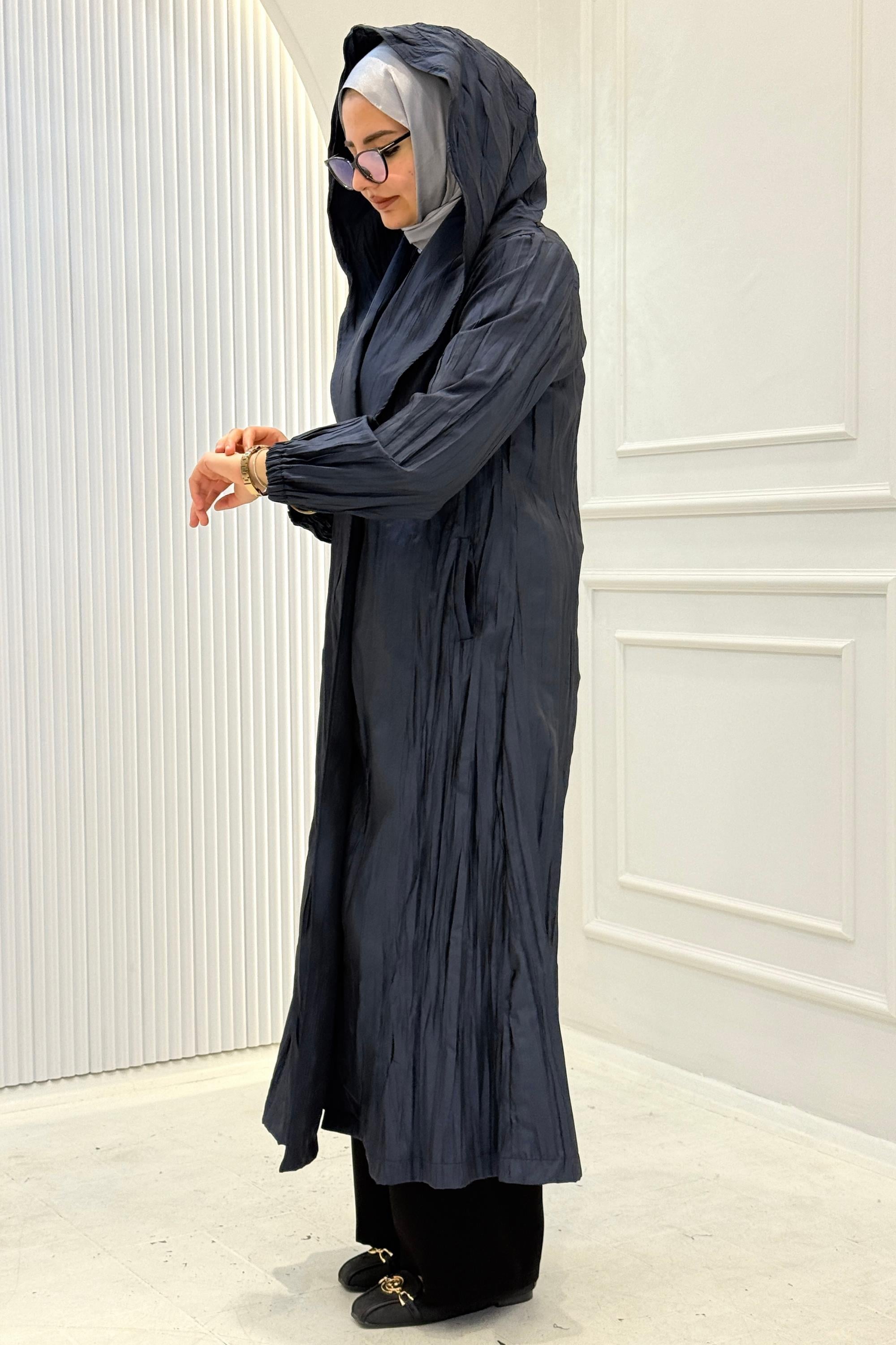 Orhan Store Kapüşonlu Kap Lacivert OTW1129