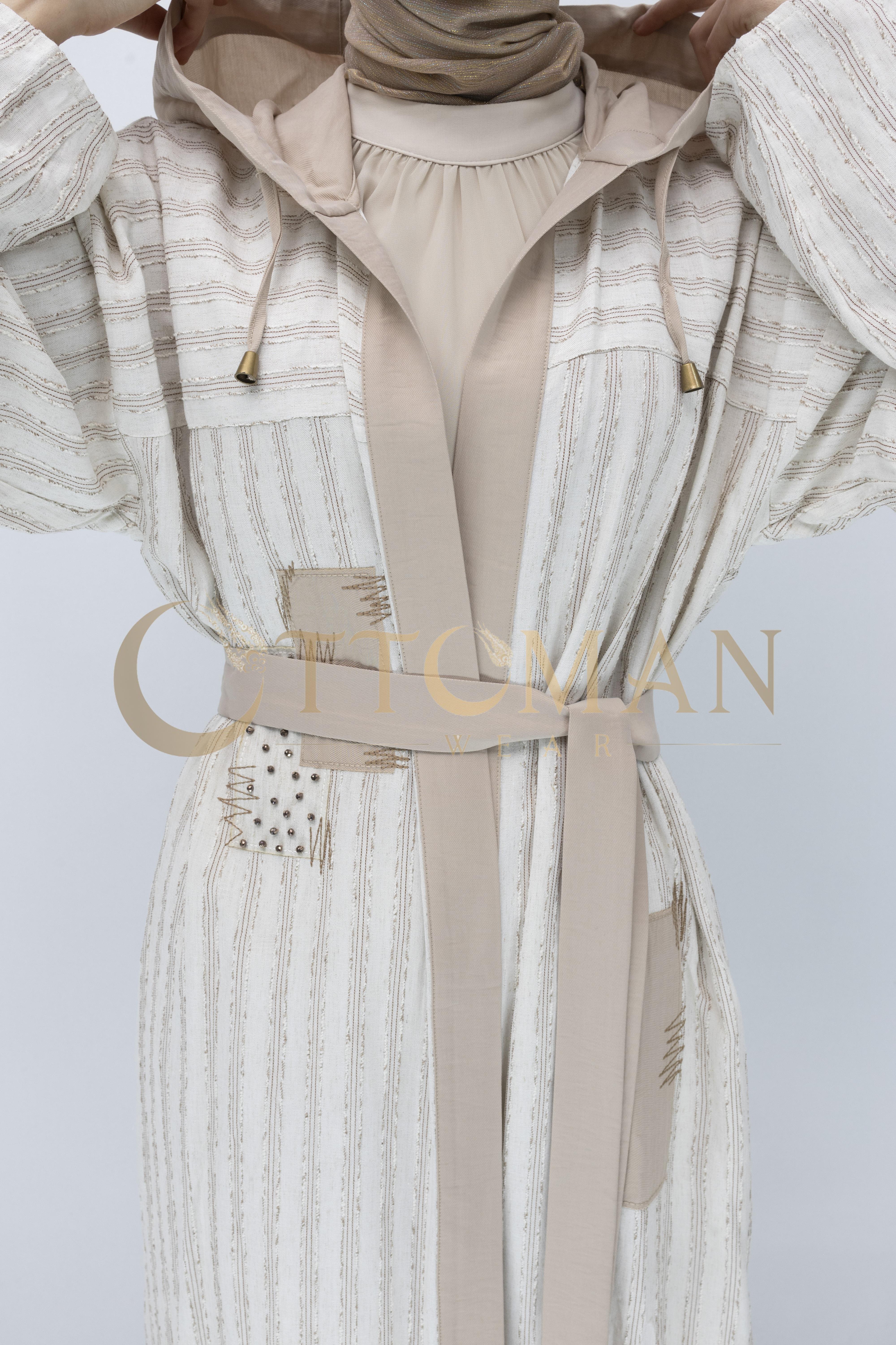 Orhan store Keten pantolonlu takım Bej OTW2461