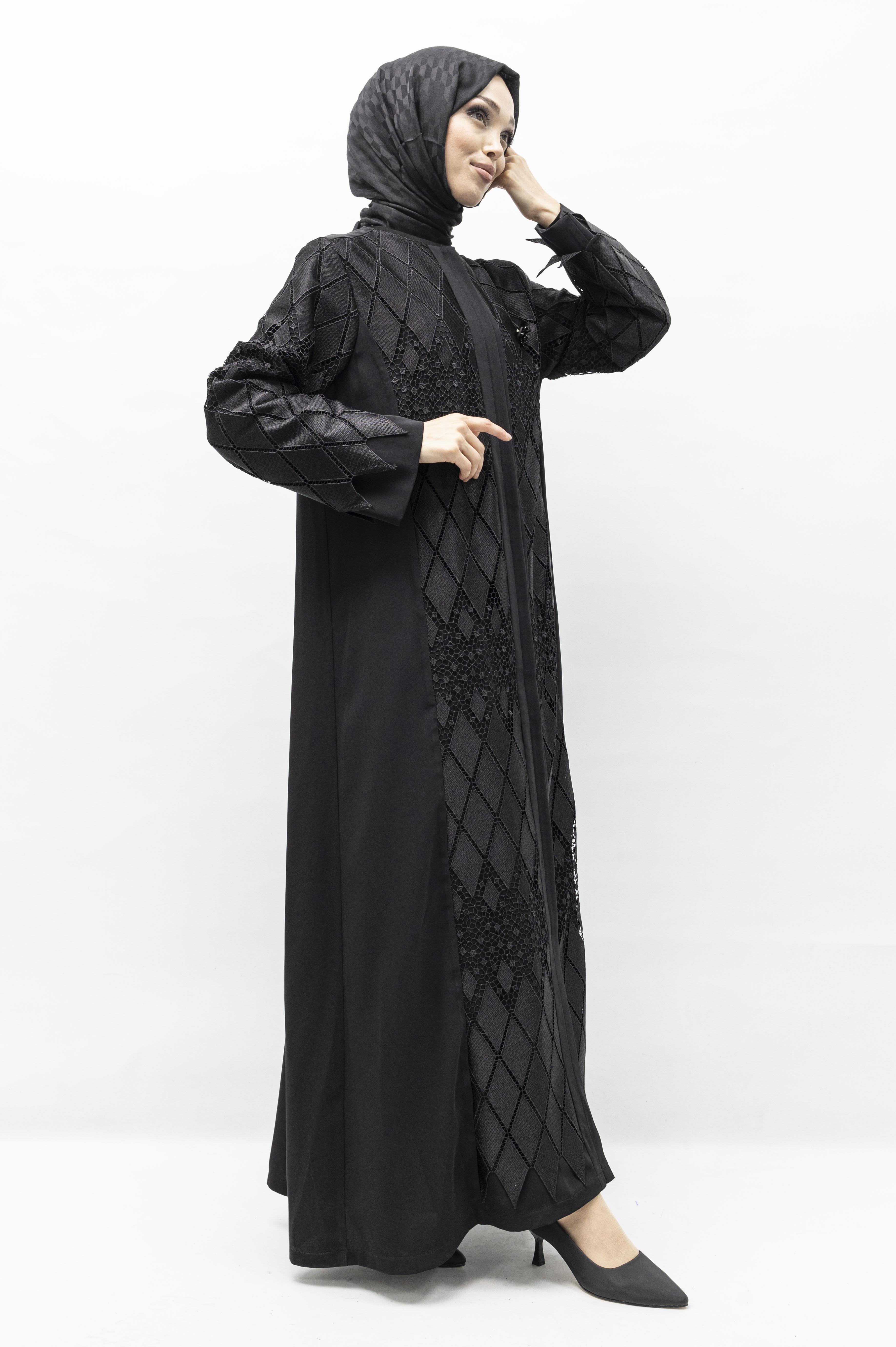 Orhan Store Küpürlü Ferace Siyah OTW1172