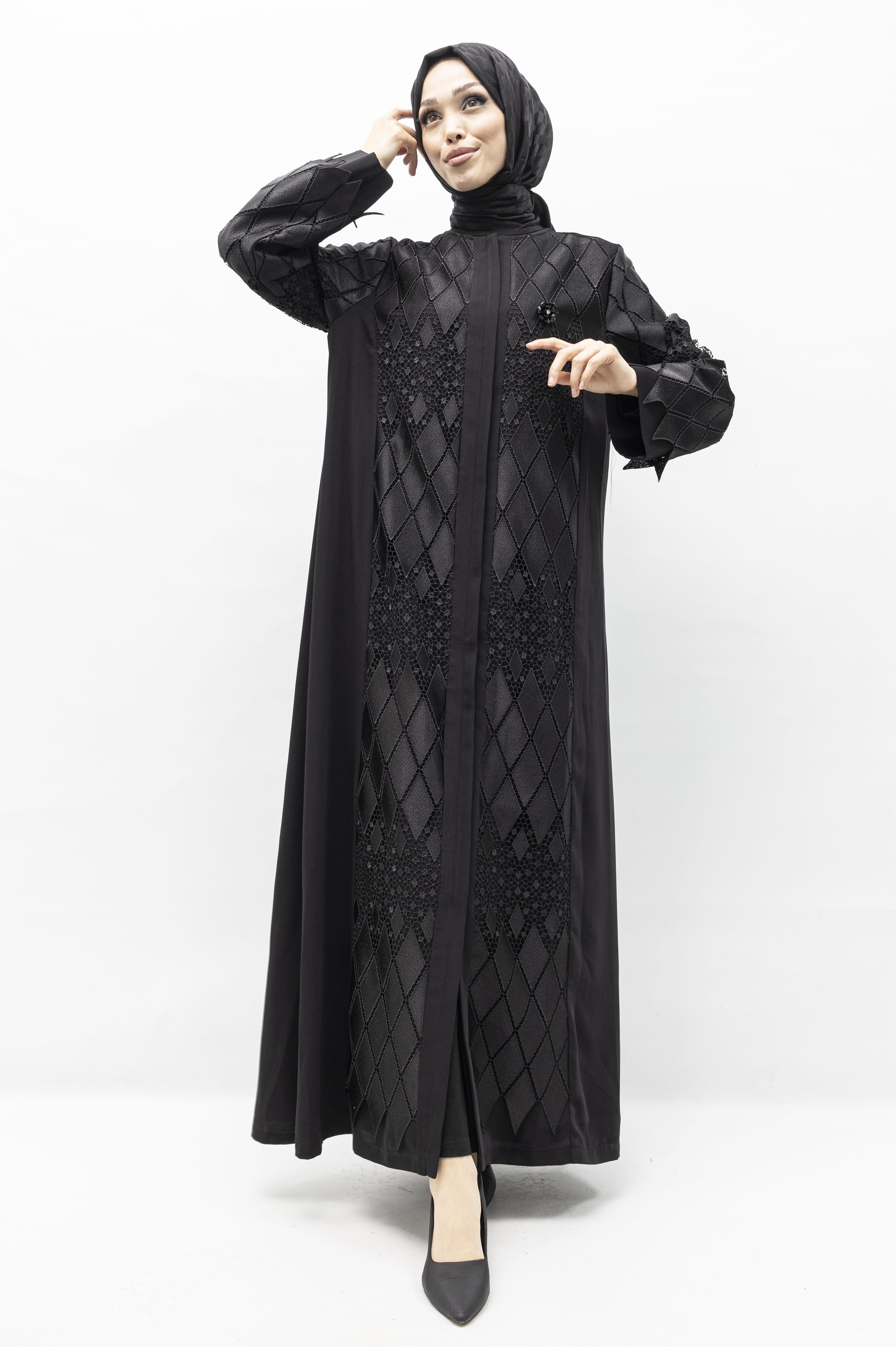 Orhan Store Küpürlü Ferace Siyah OTW1172