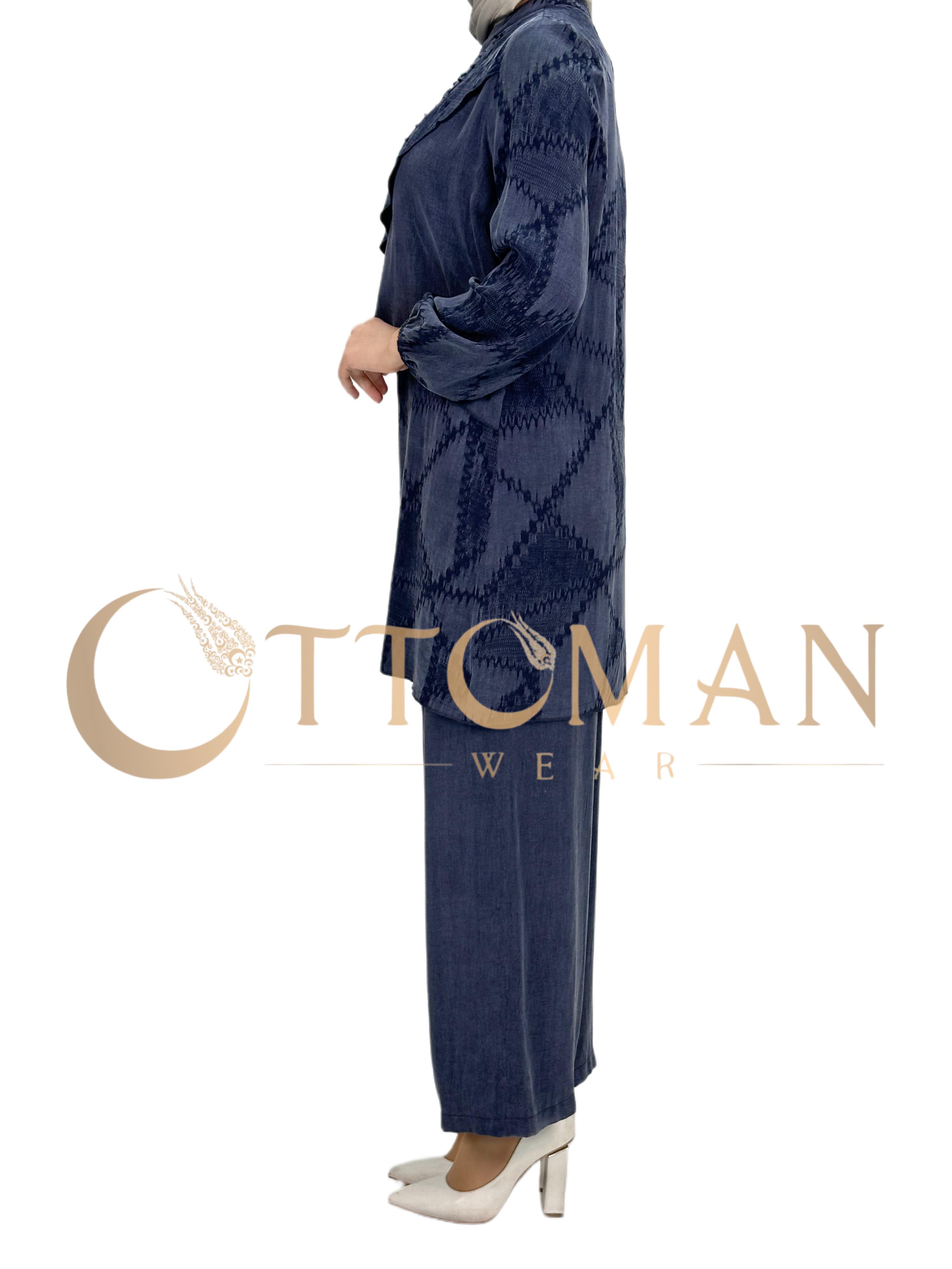 Orhan Store Qupra Pantolonlu Takım Lacivert OTW2233