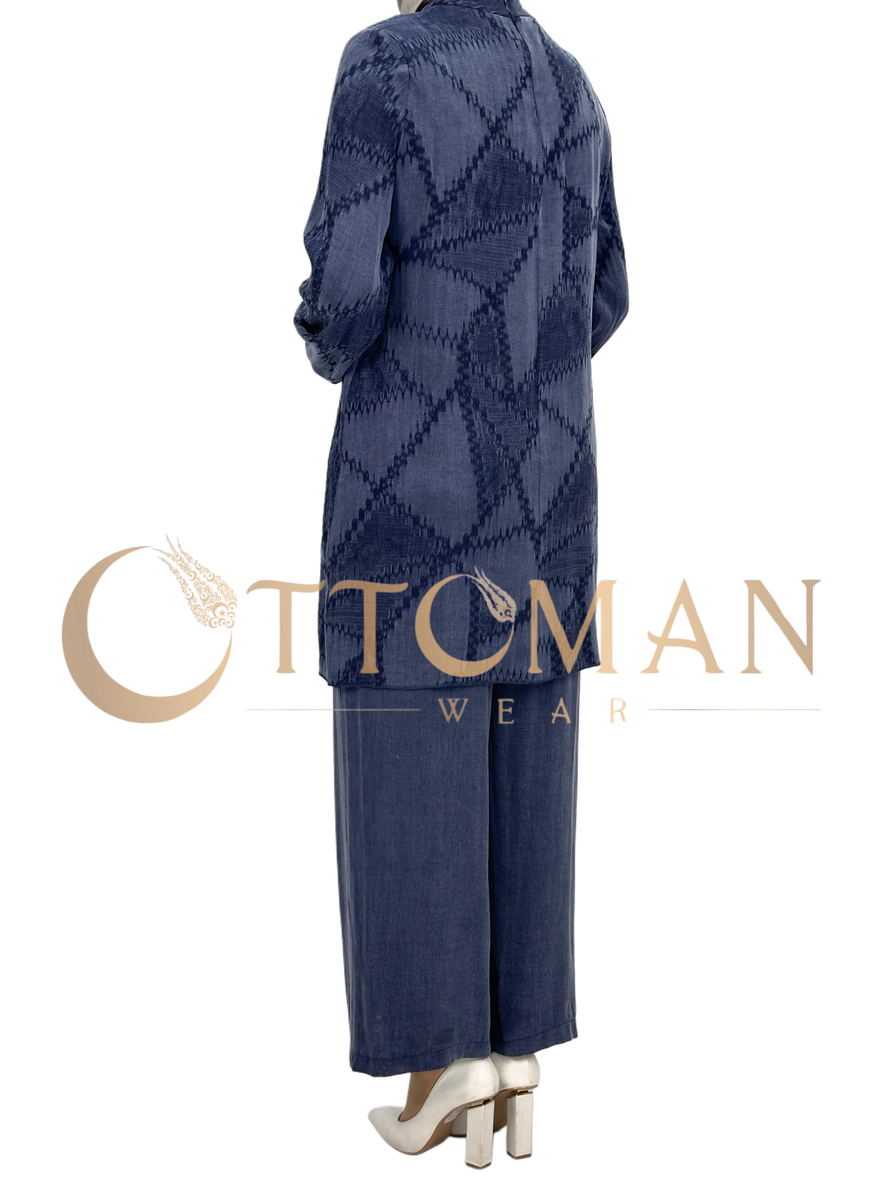 Orhan Store Qupra Pantolonlu Takım Lacivert OTW2233