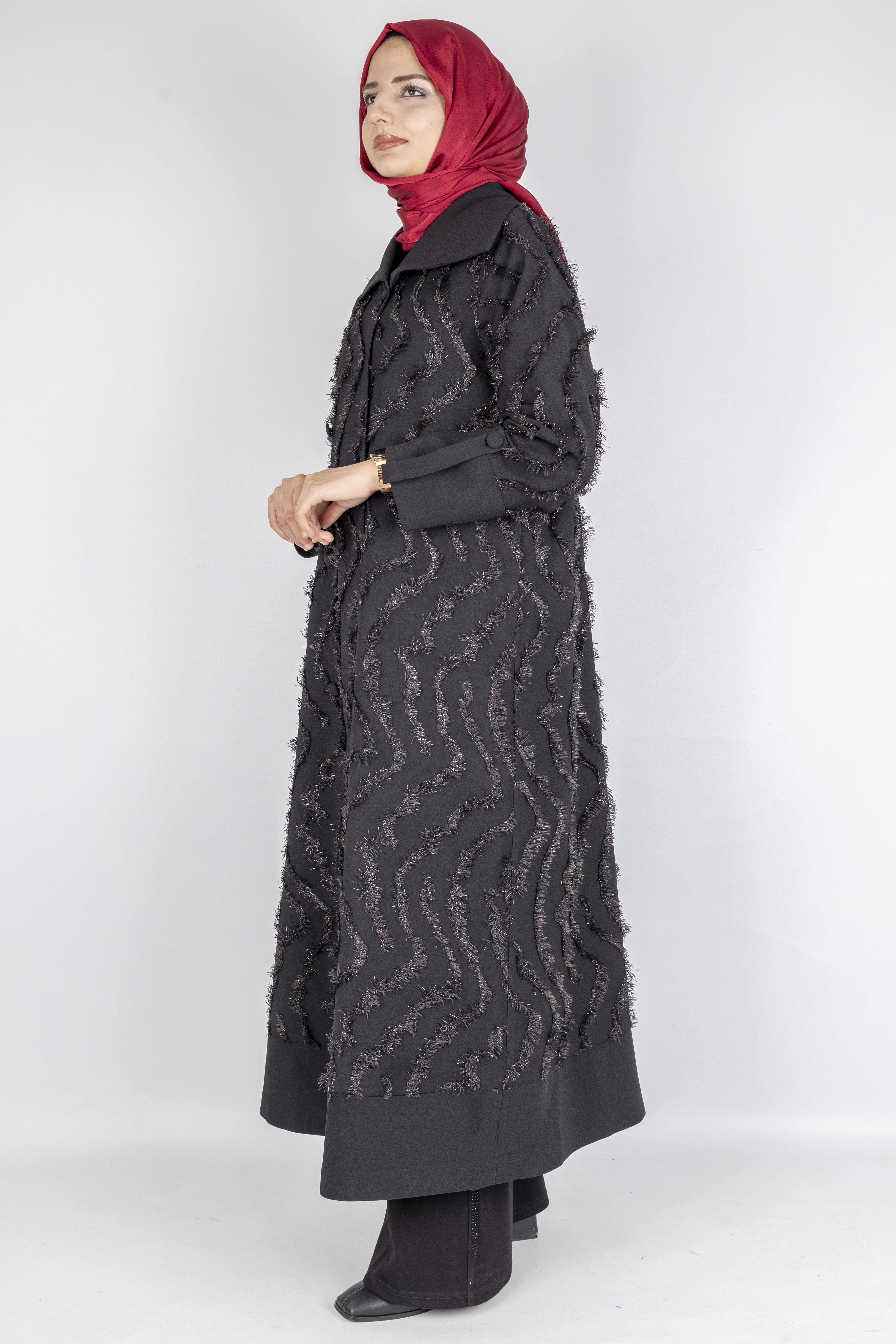 Orhan Store Şık Püskül Tasarımlı Tesettür Kap Siyah OTW1591