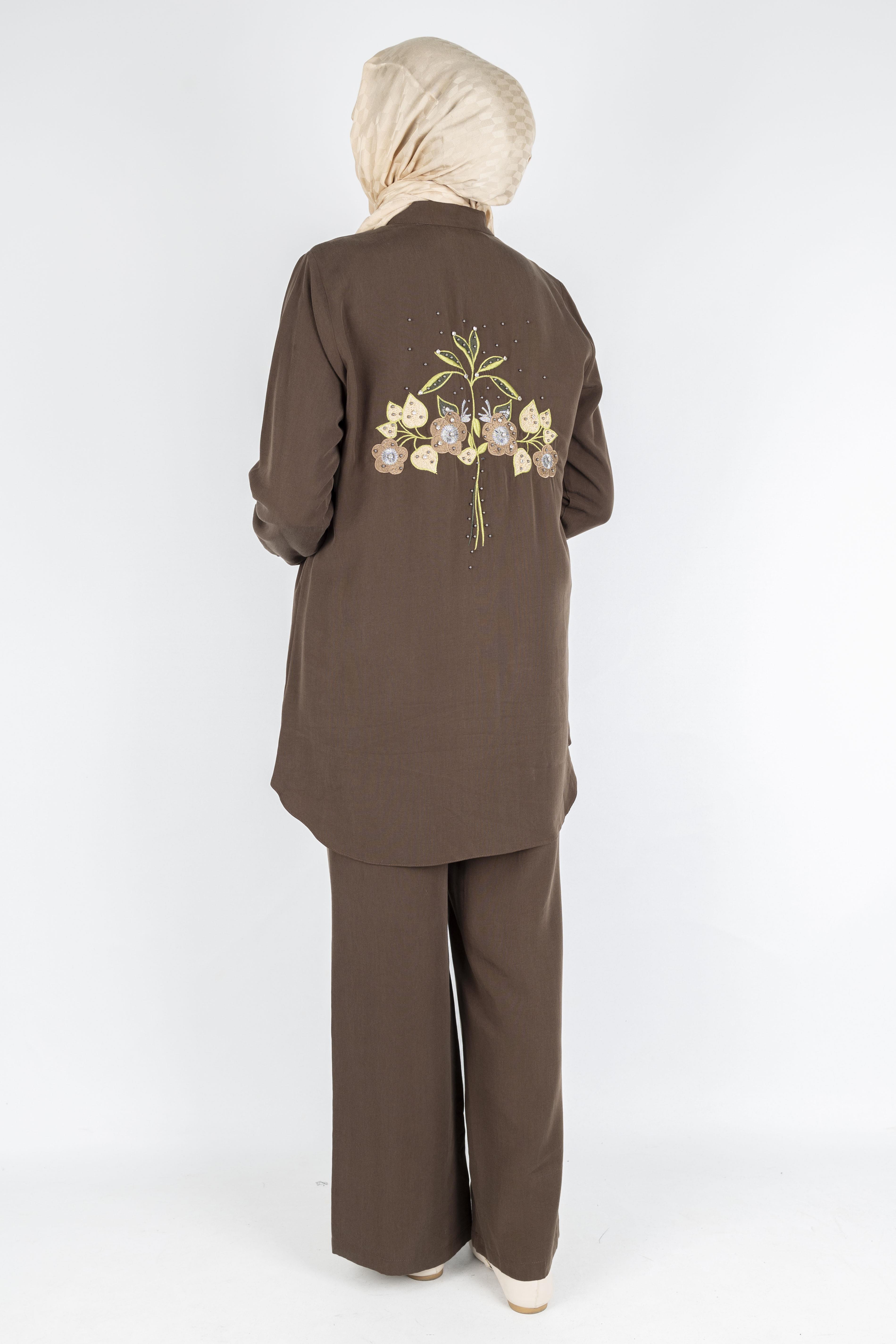 Orhan Store Taş Kapak Cepli Fermuarlı Takım Kahve OTW2714