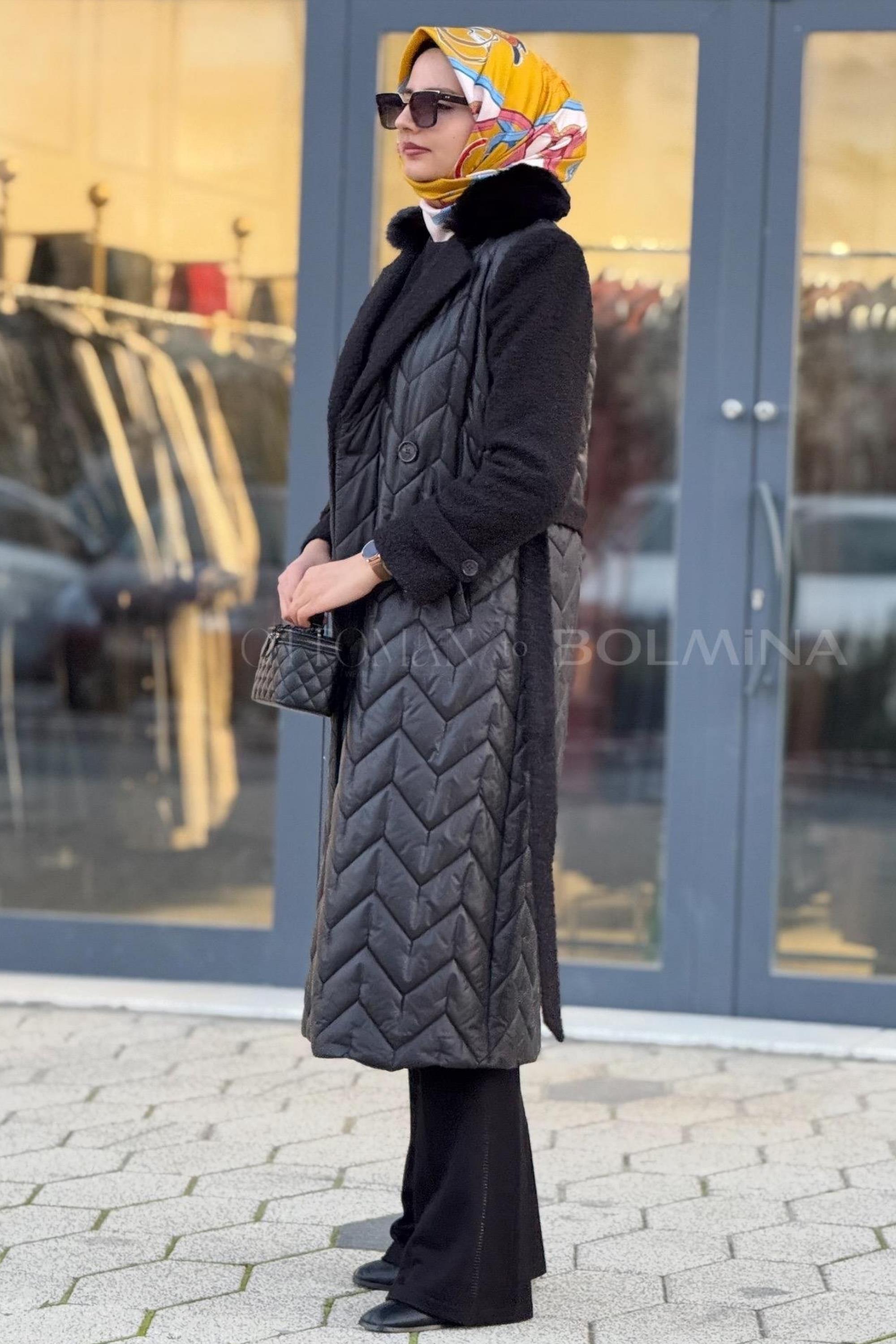 Orhan Store Tüylü Kaban Siyah OTW1080