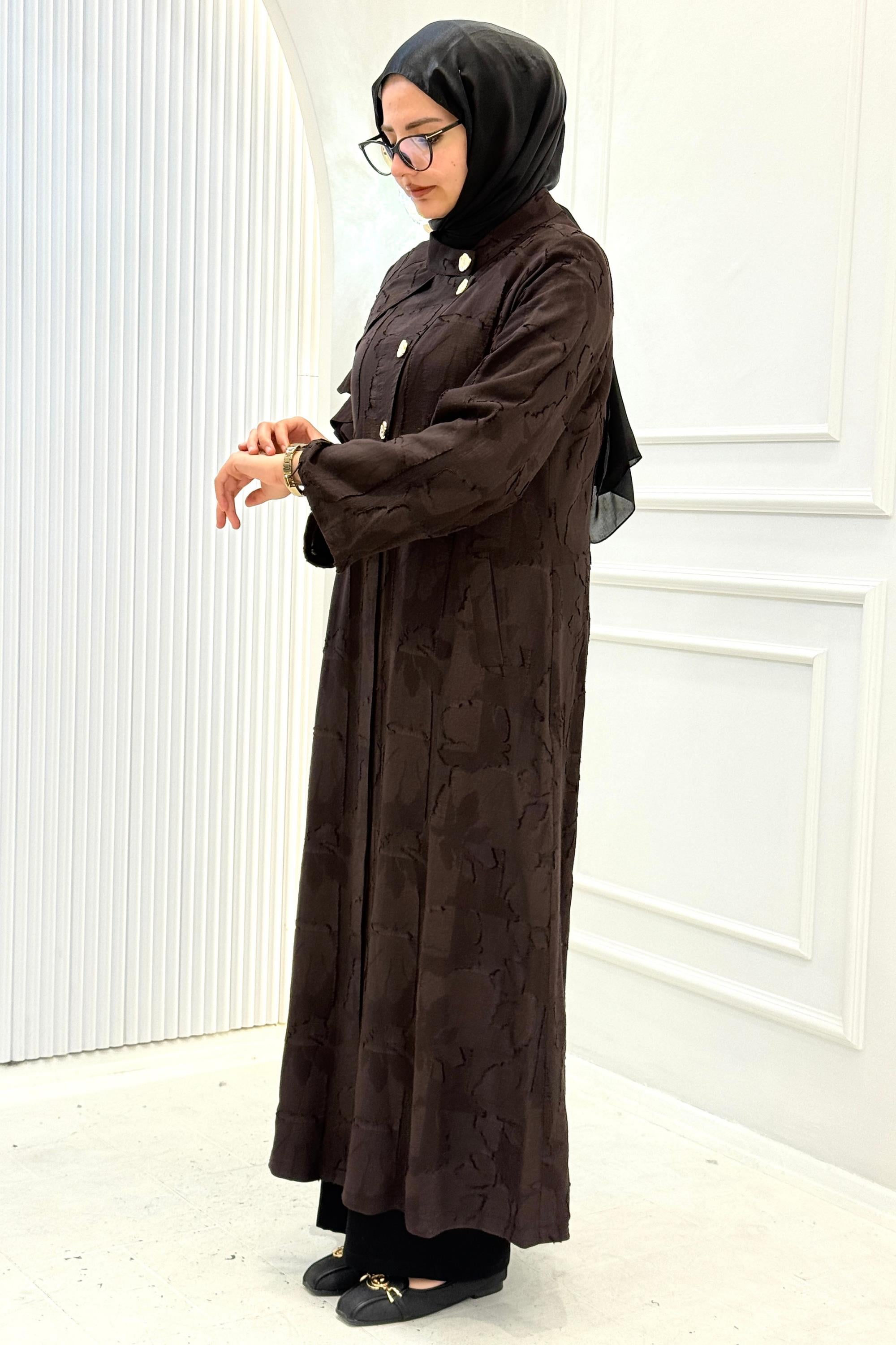 Orhan Store Viskon Jakar Tesettür Kap Kahve OTW1680