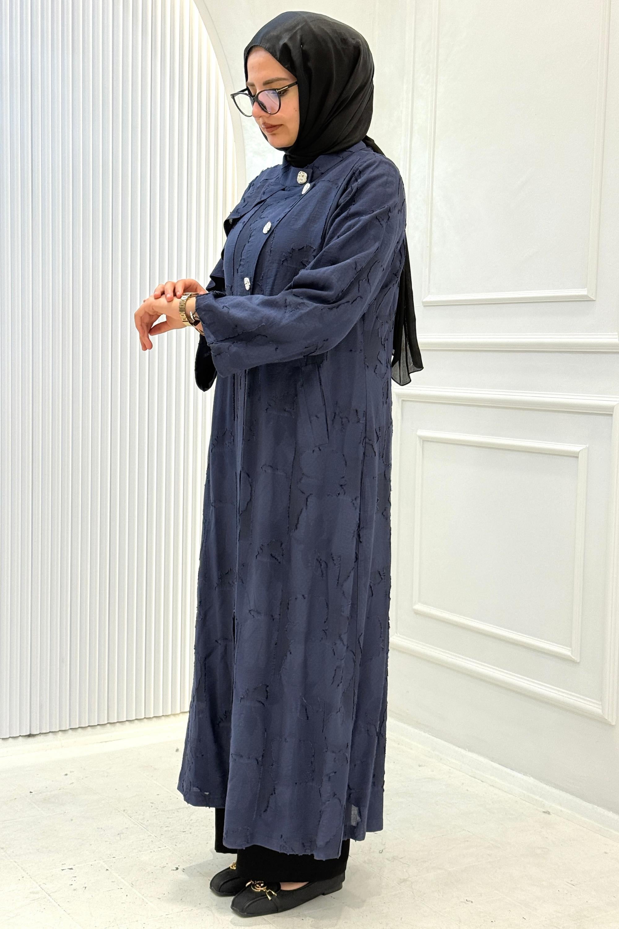 Orhan Store Viskon Jakar Tesettür Kap İndigo OTW1680