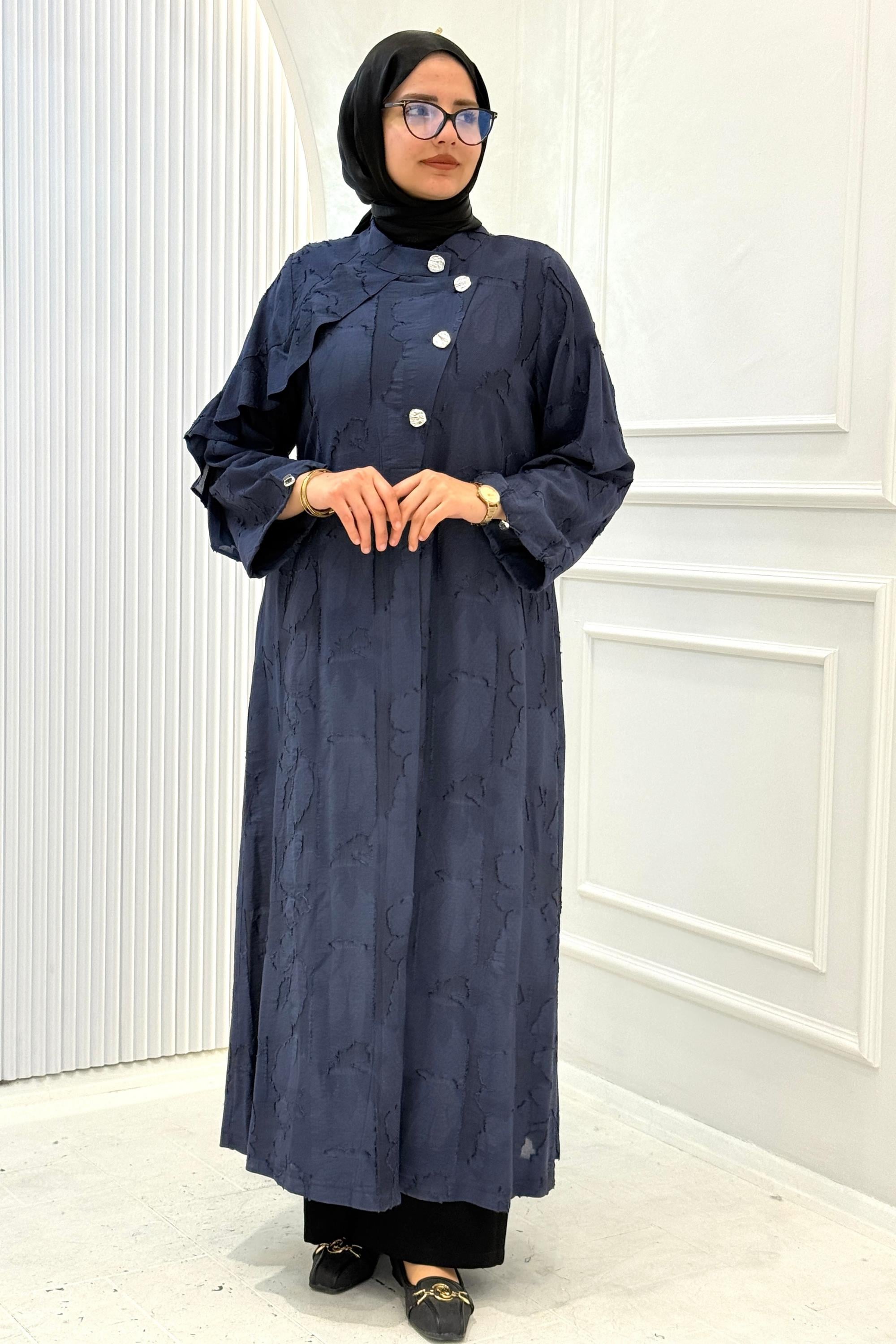 Orhan Store Viskon Jakar Tesettür Kap İndigo OTW1680