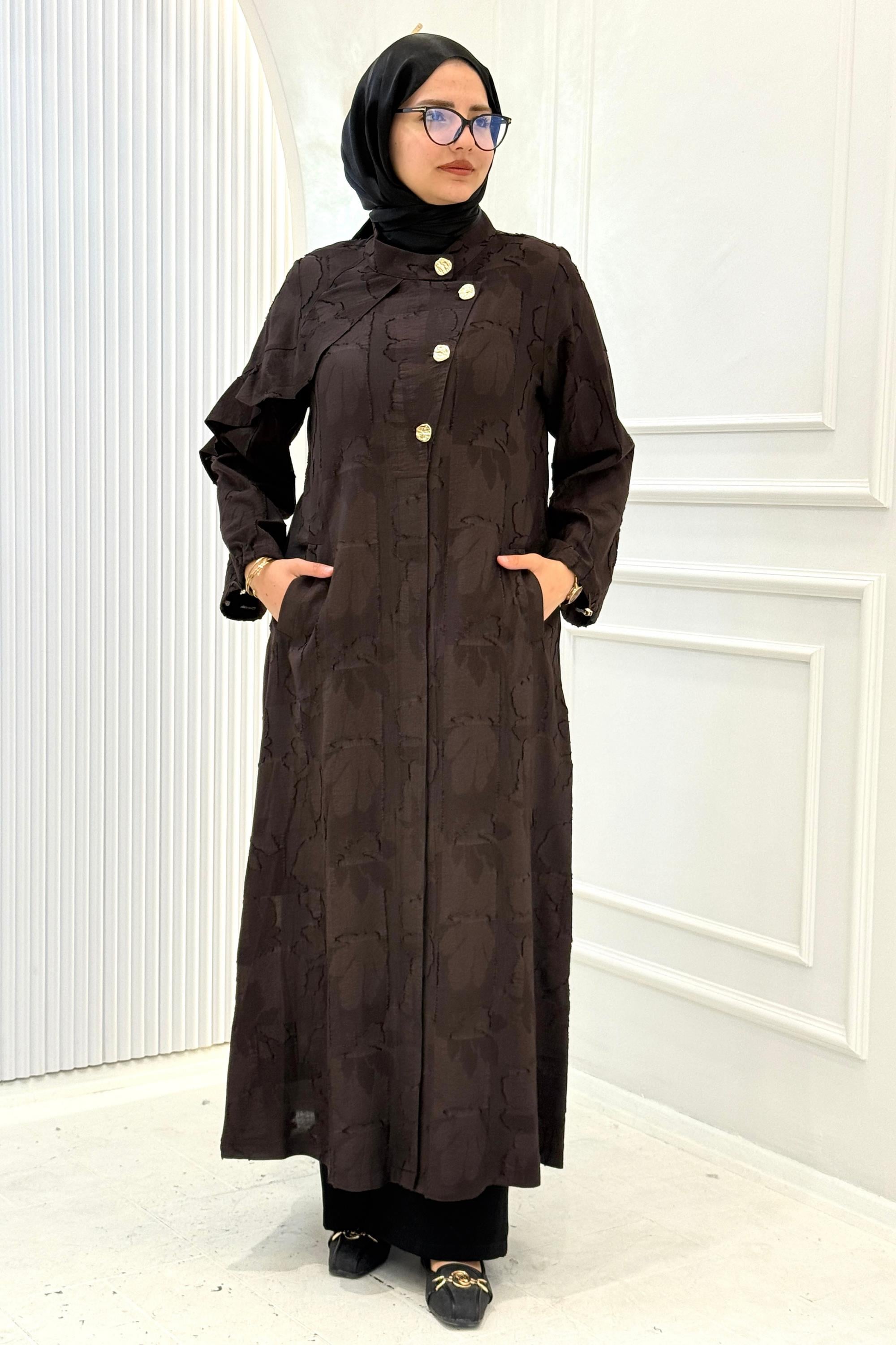 Orhan Store Viskon Jakar Tesettür Kap Kahve OTW1680