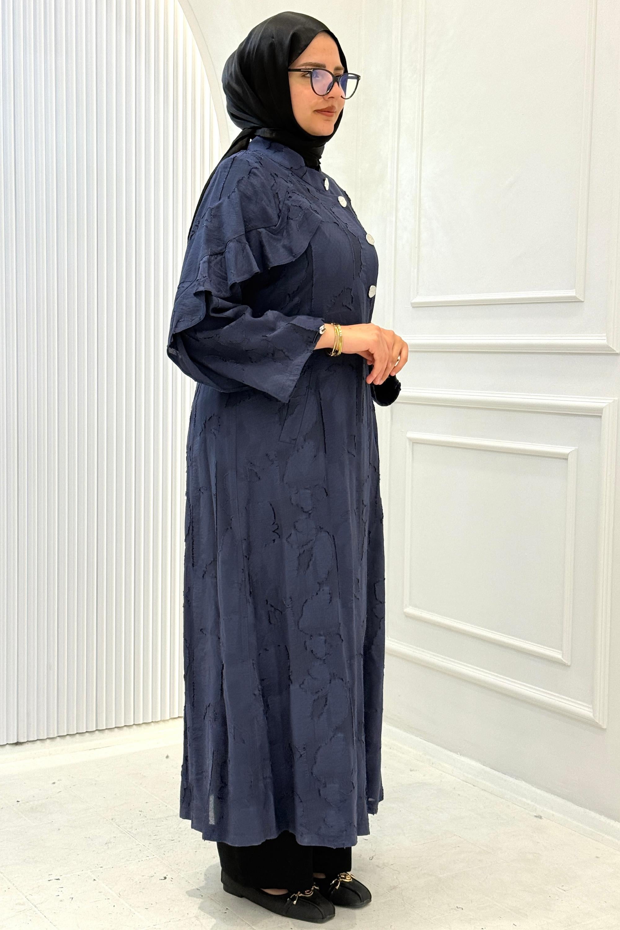 Orhan Store Viskon Jakar Tesettür Kap İndigo OTW1680