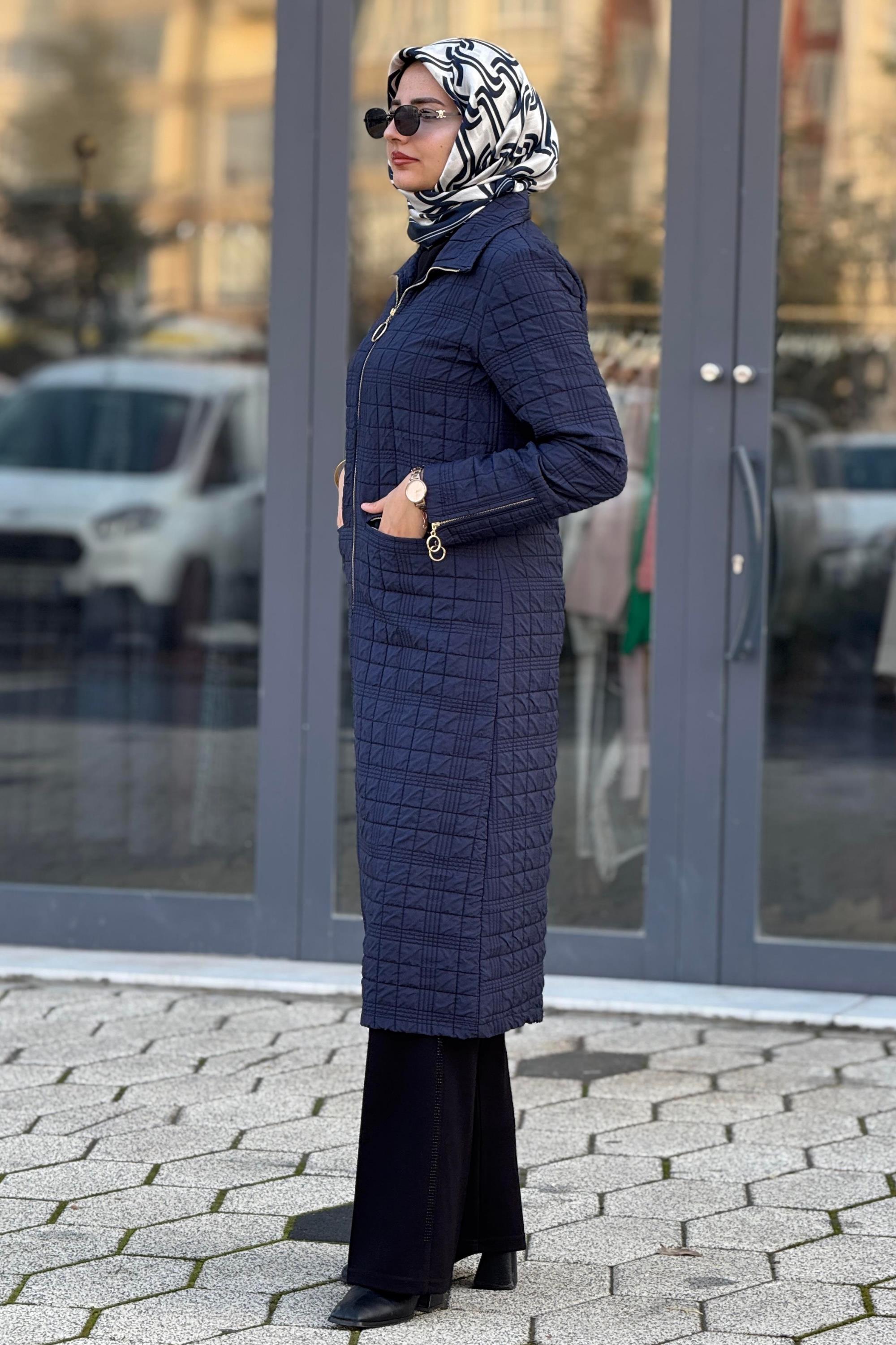 Ottoman Büyük Beden Kapitone Kap Lacivert OTW5178