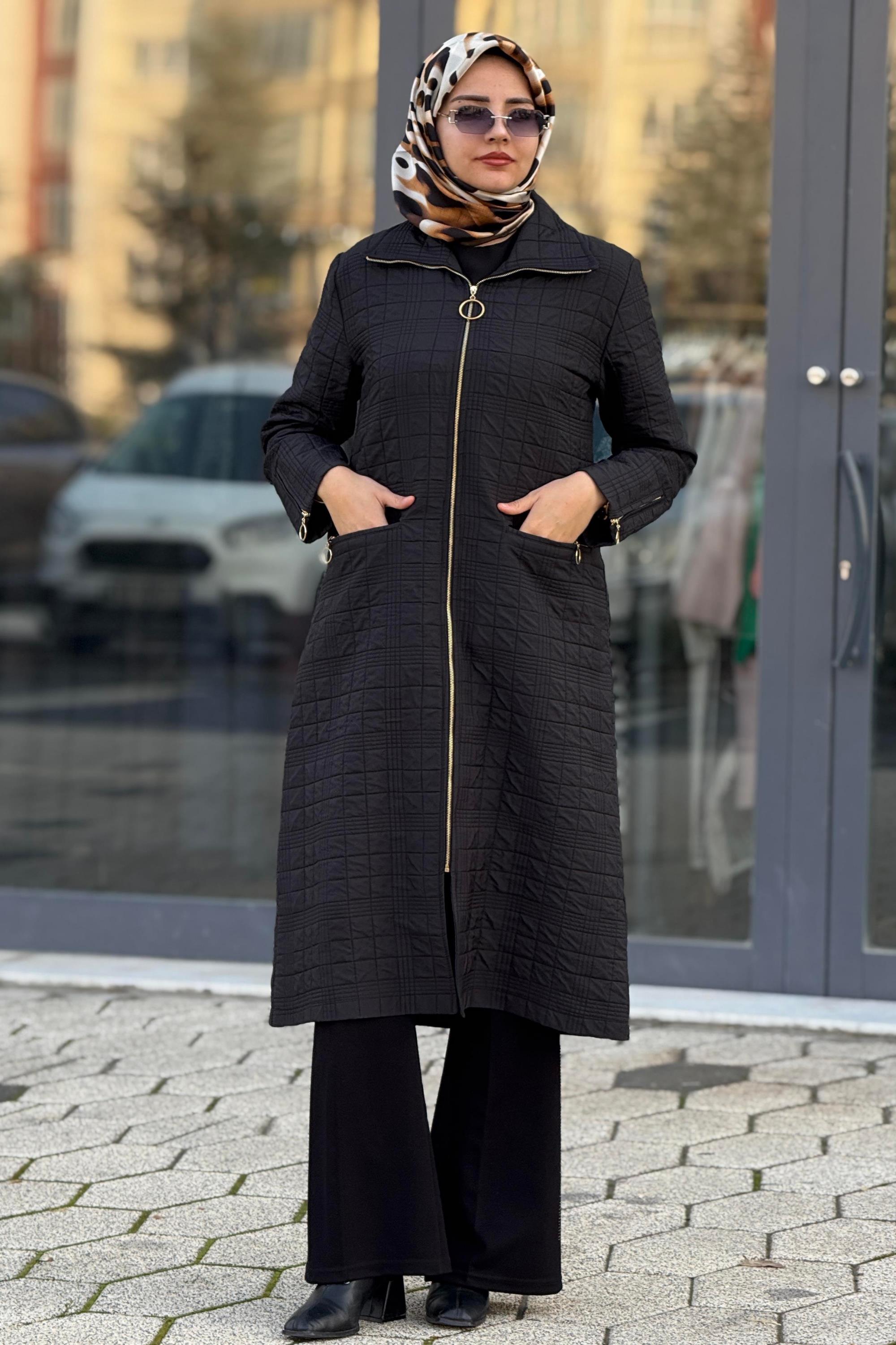 Ottoman Büyük Beden Kapitone Kap Siyah OTW5178