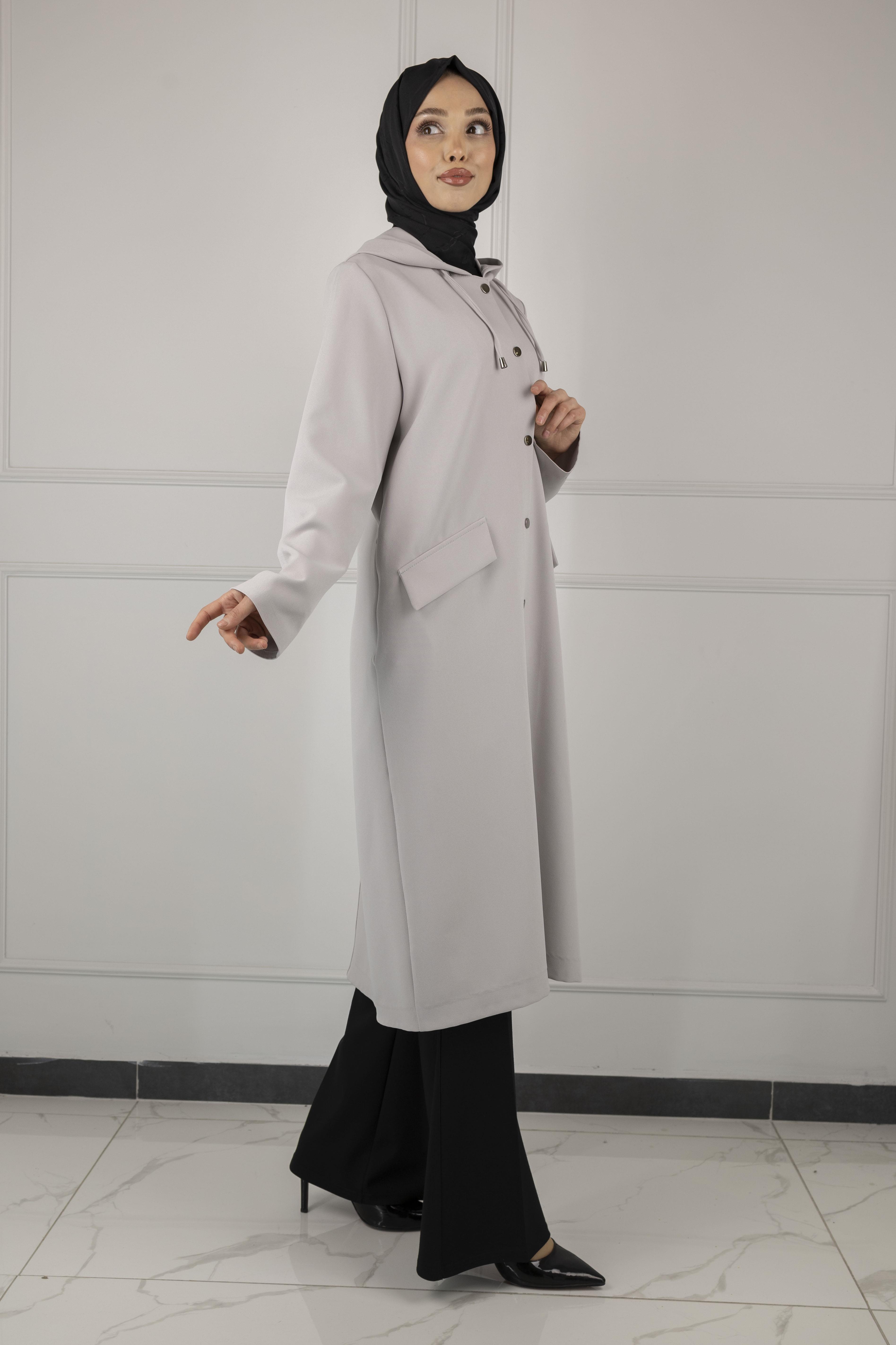 OTTOMAN Kapüşonlu Spor Kap Gri OTW5179