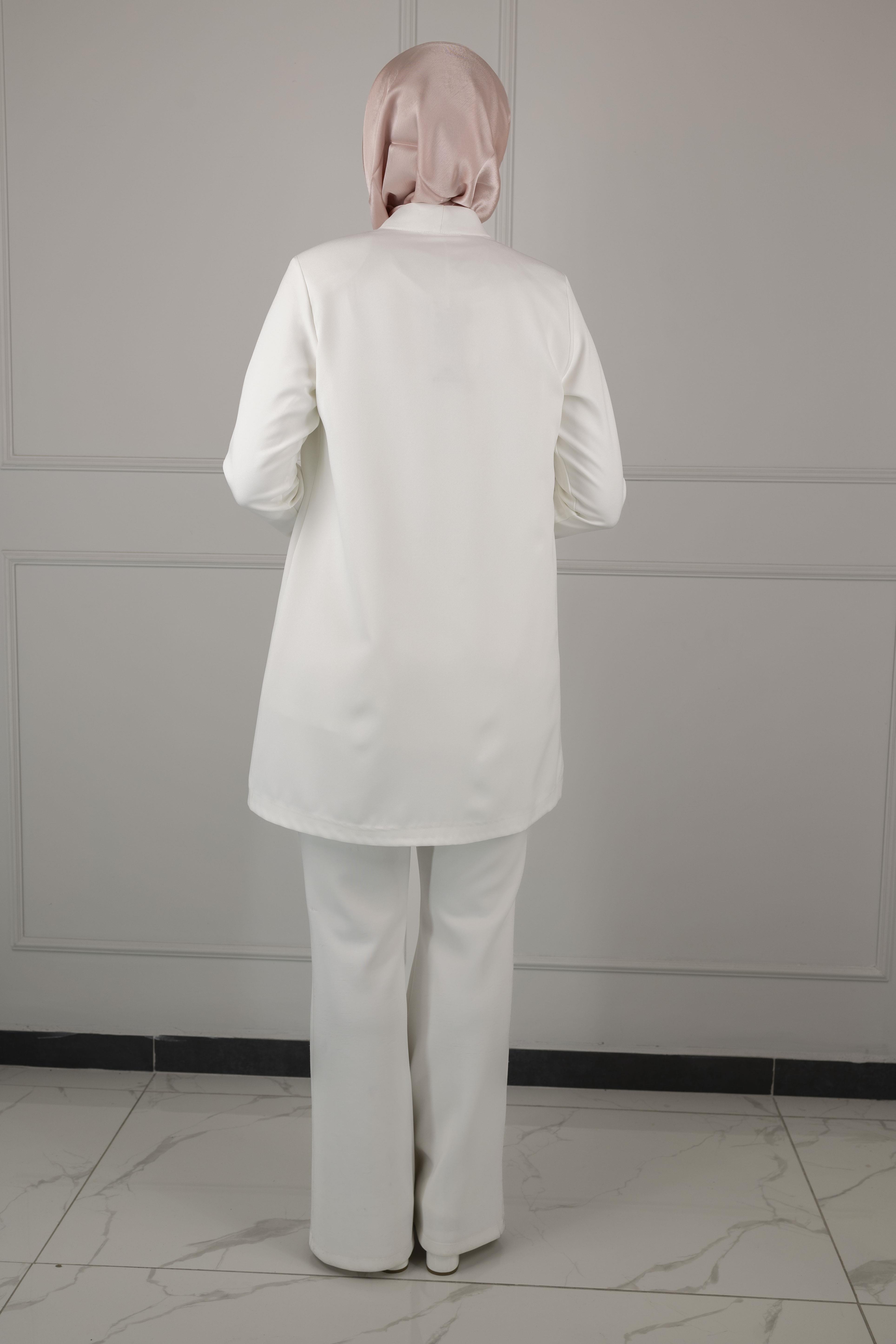 OTW5180 OTTOMAN ASTARSIZ BLAZER CEKET Ekru