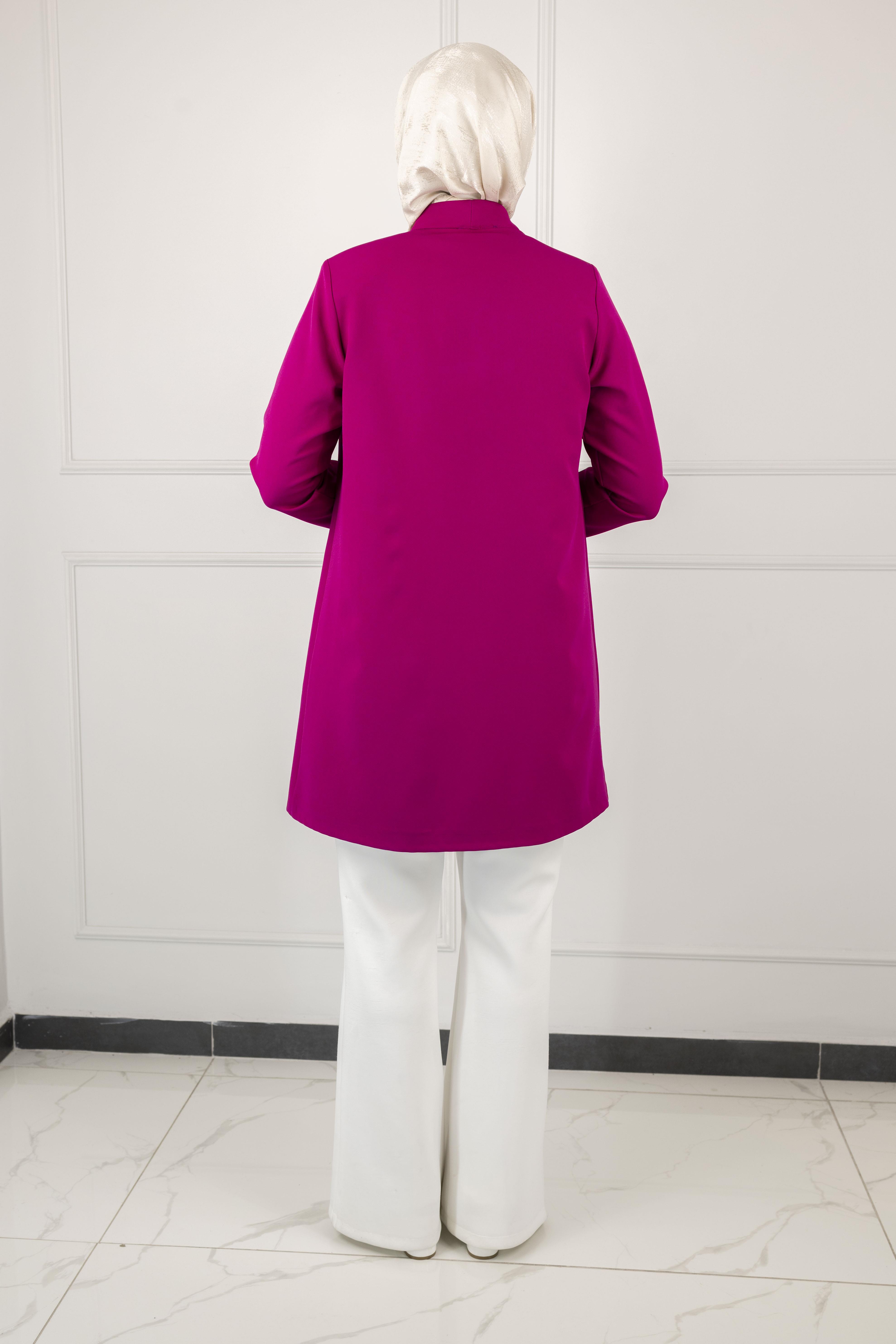 OTW5180 OTTOMAN ASTARSIZ BLAZER CEKET Fuşya
