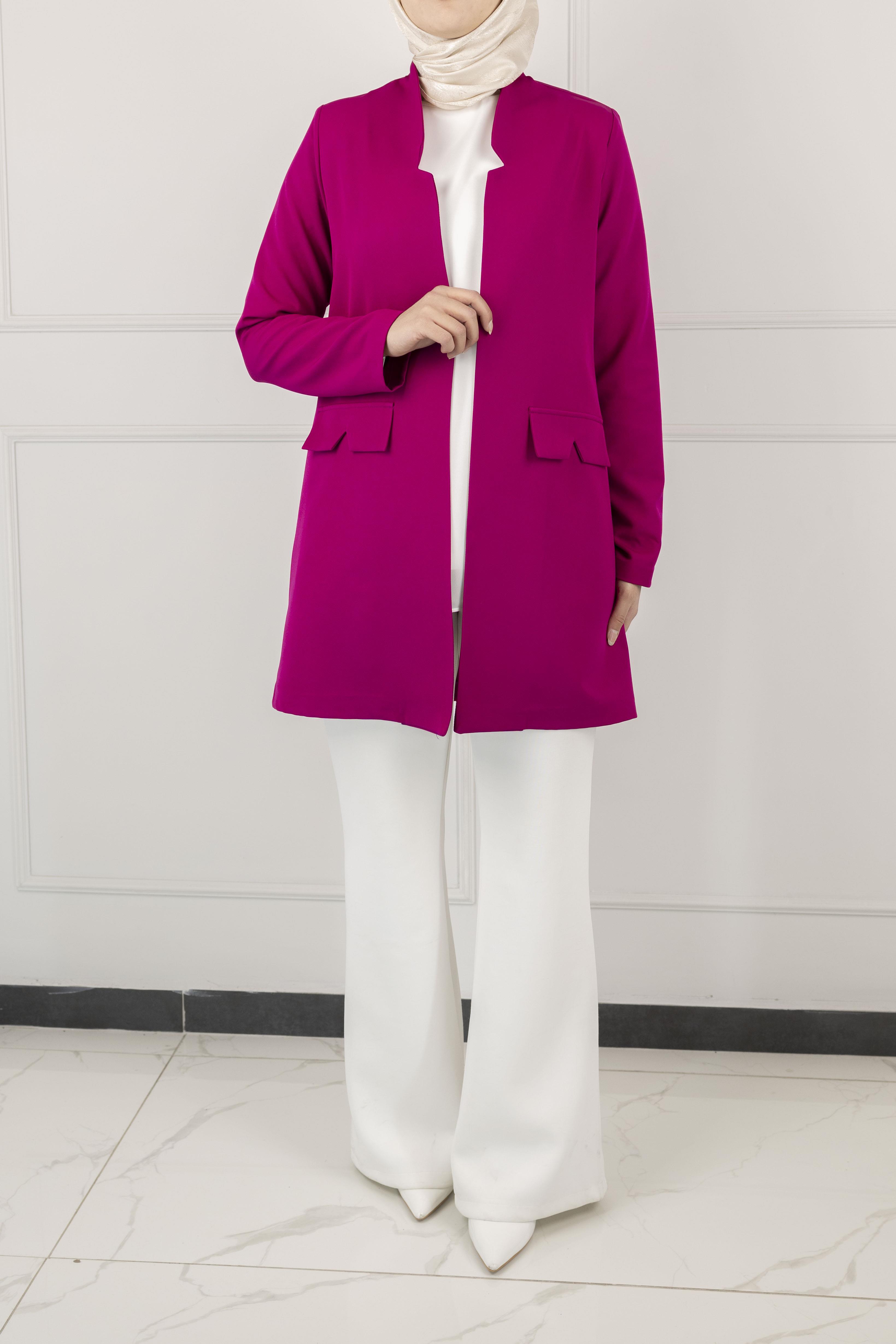 OTW5180 OTTOMAN ASTARSIZ BLAZER CEKET Fuşya