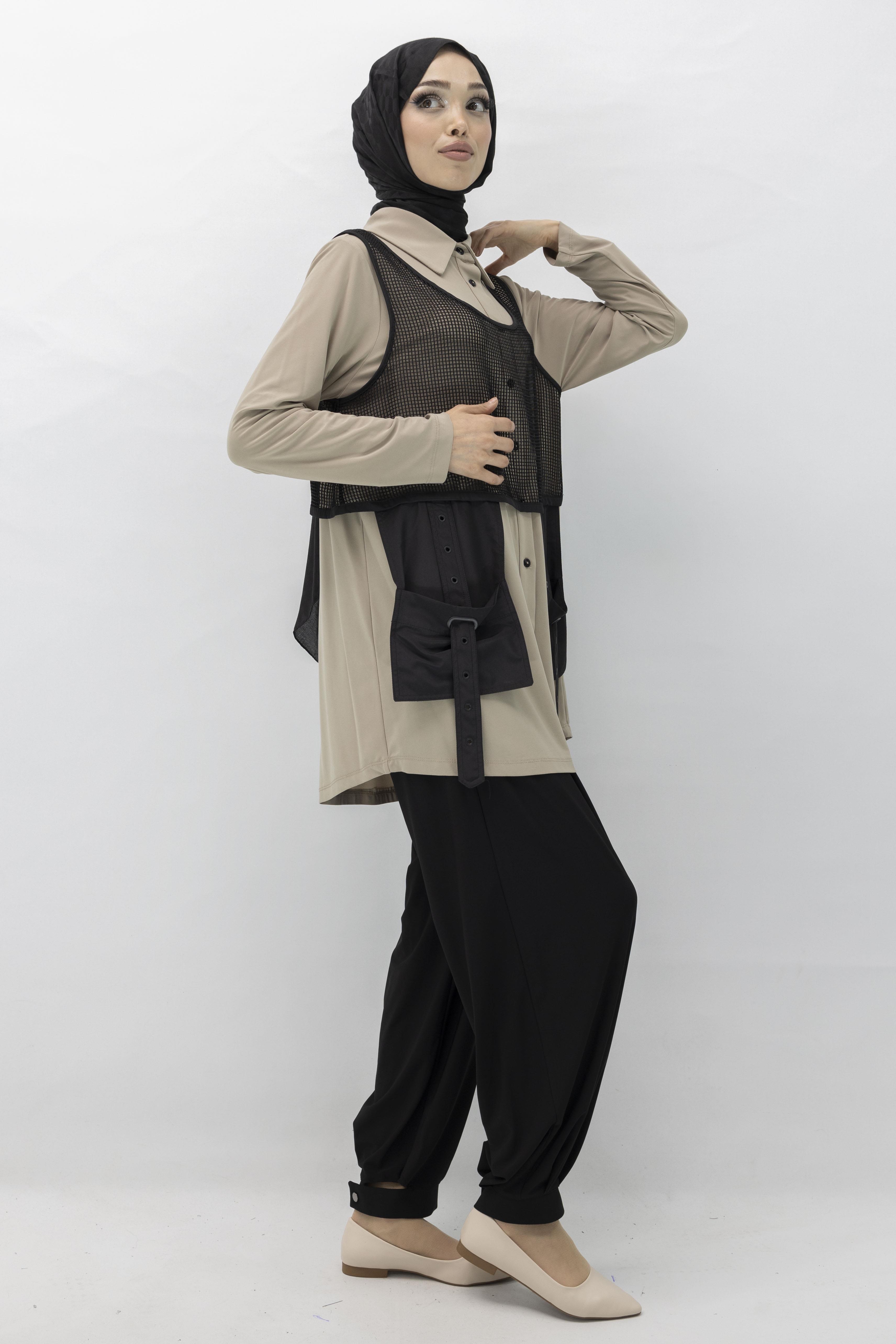 Pantolonlu Takım Vizon OTW42857