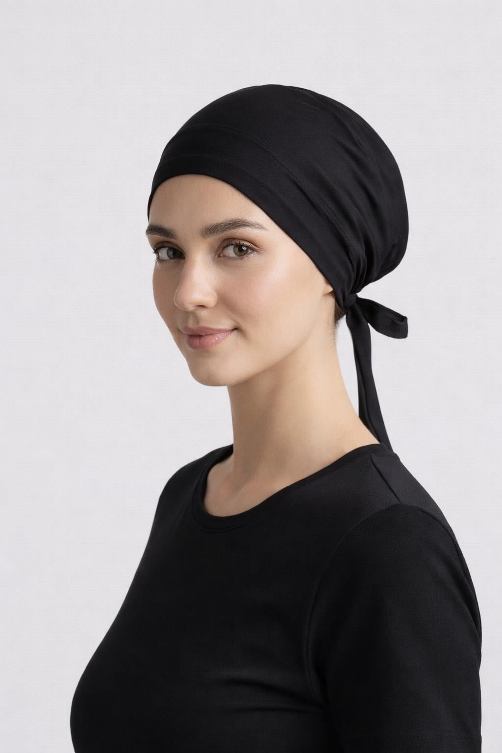 Penye Topuzlu Bone Siyah OTW4385