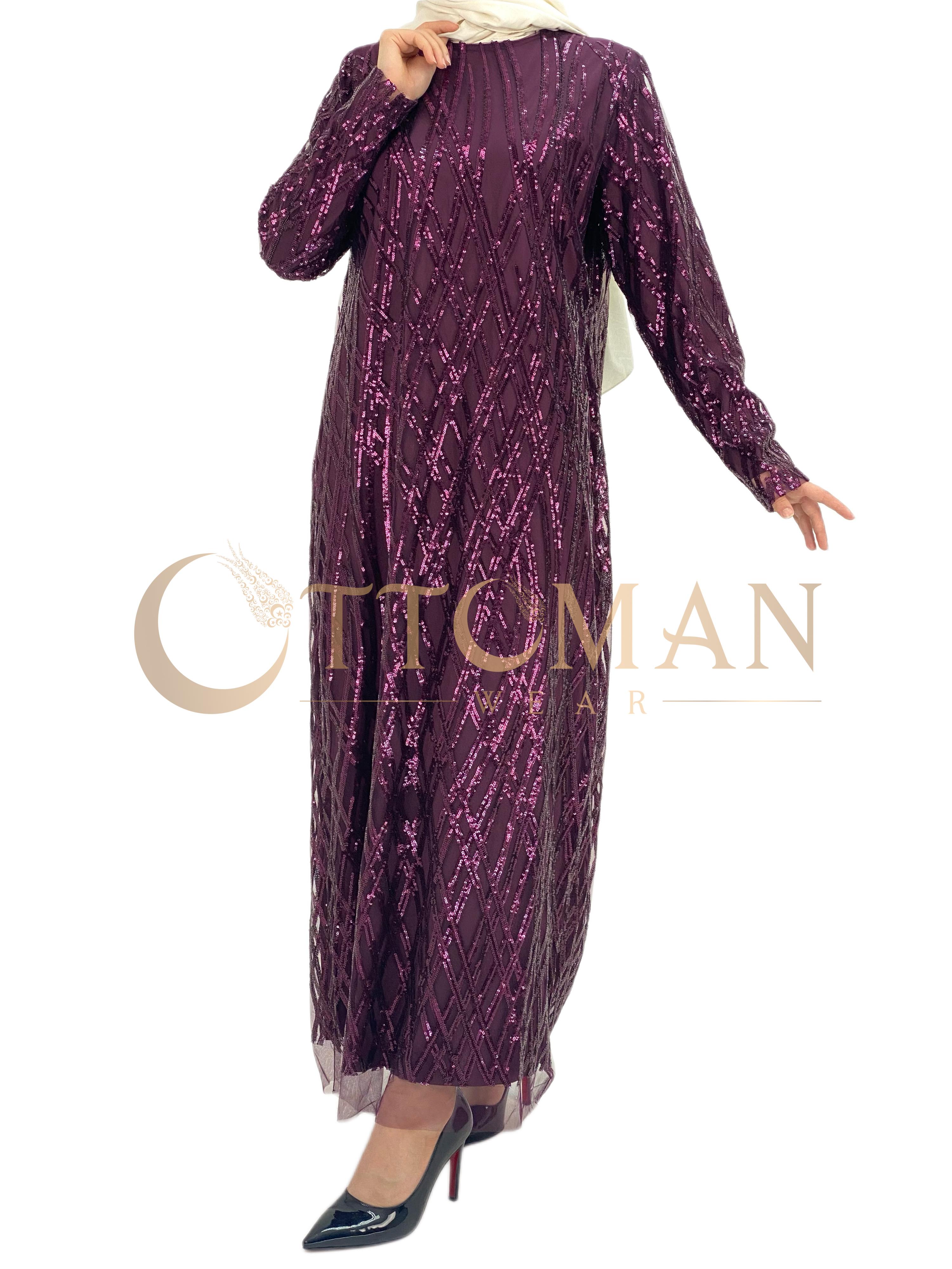 Pulpayet Astarlı Elbise Mor OTW4447