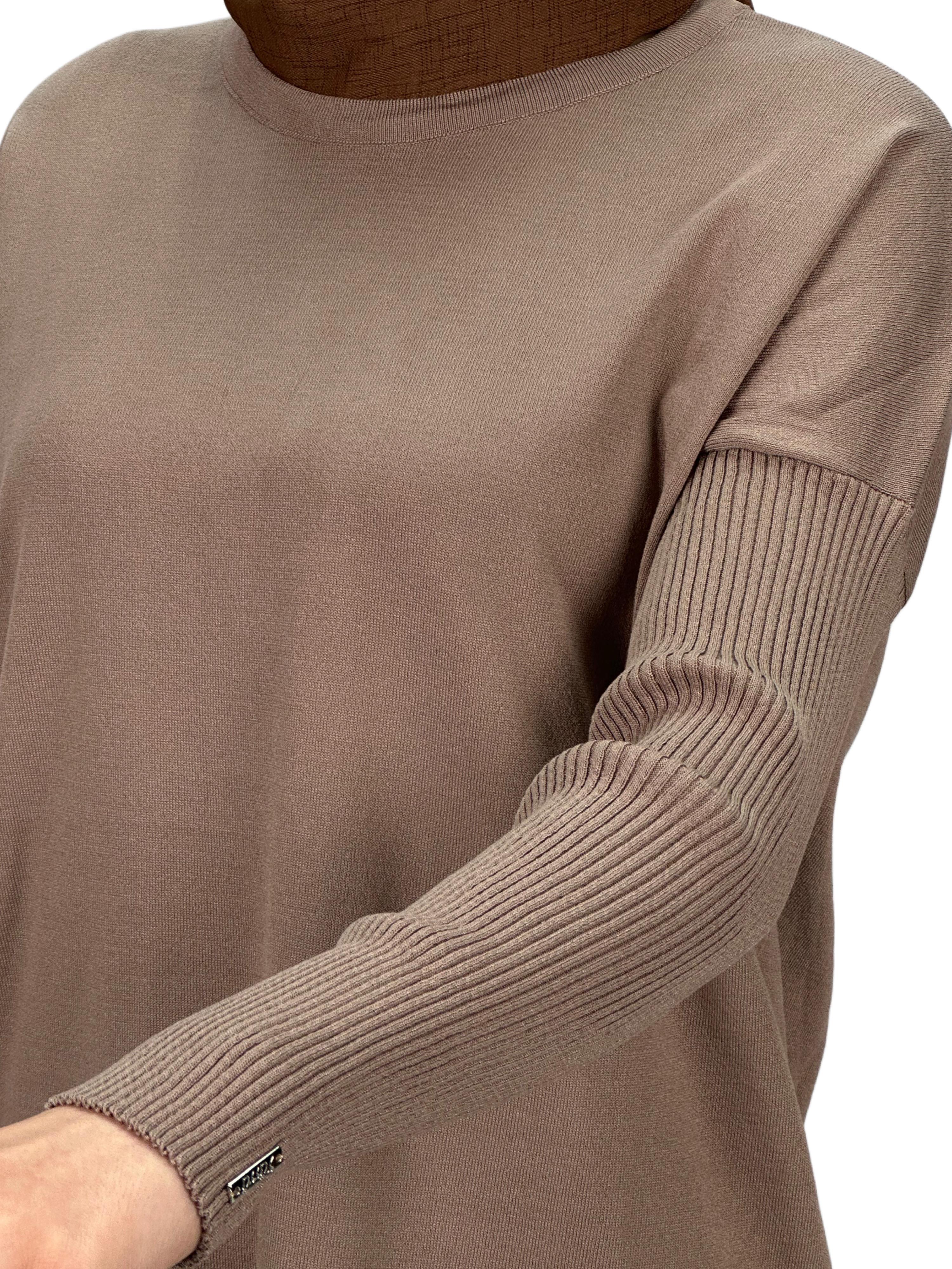 Rayon Kollu Merserize Triko Tunik Vizon OTW118