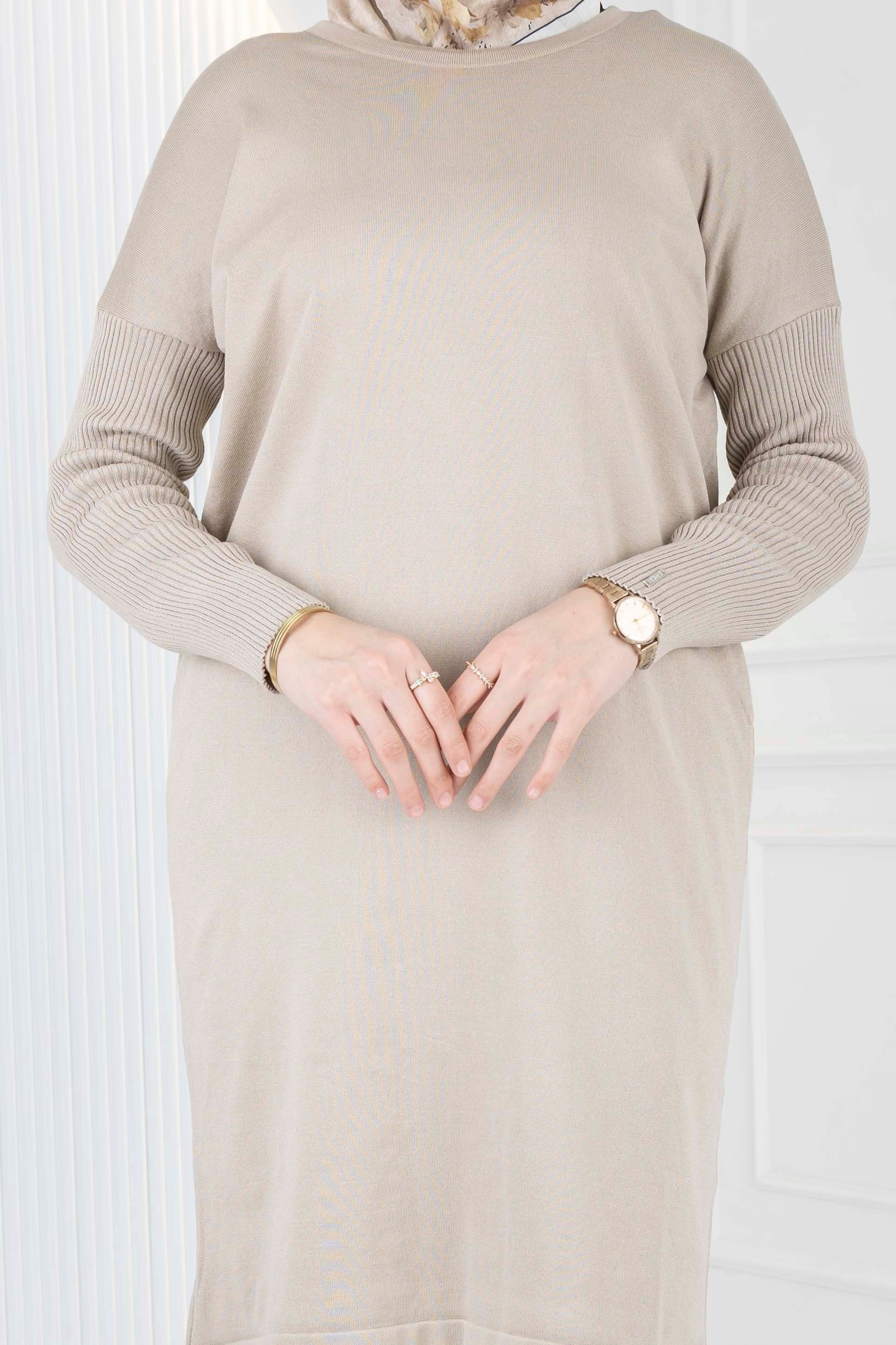 Rayon Kollu Merserize Tunik Bej OTW118